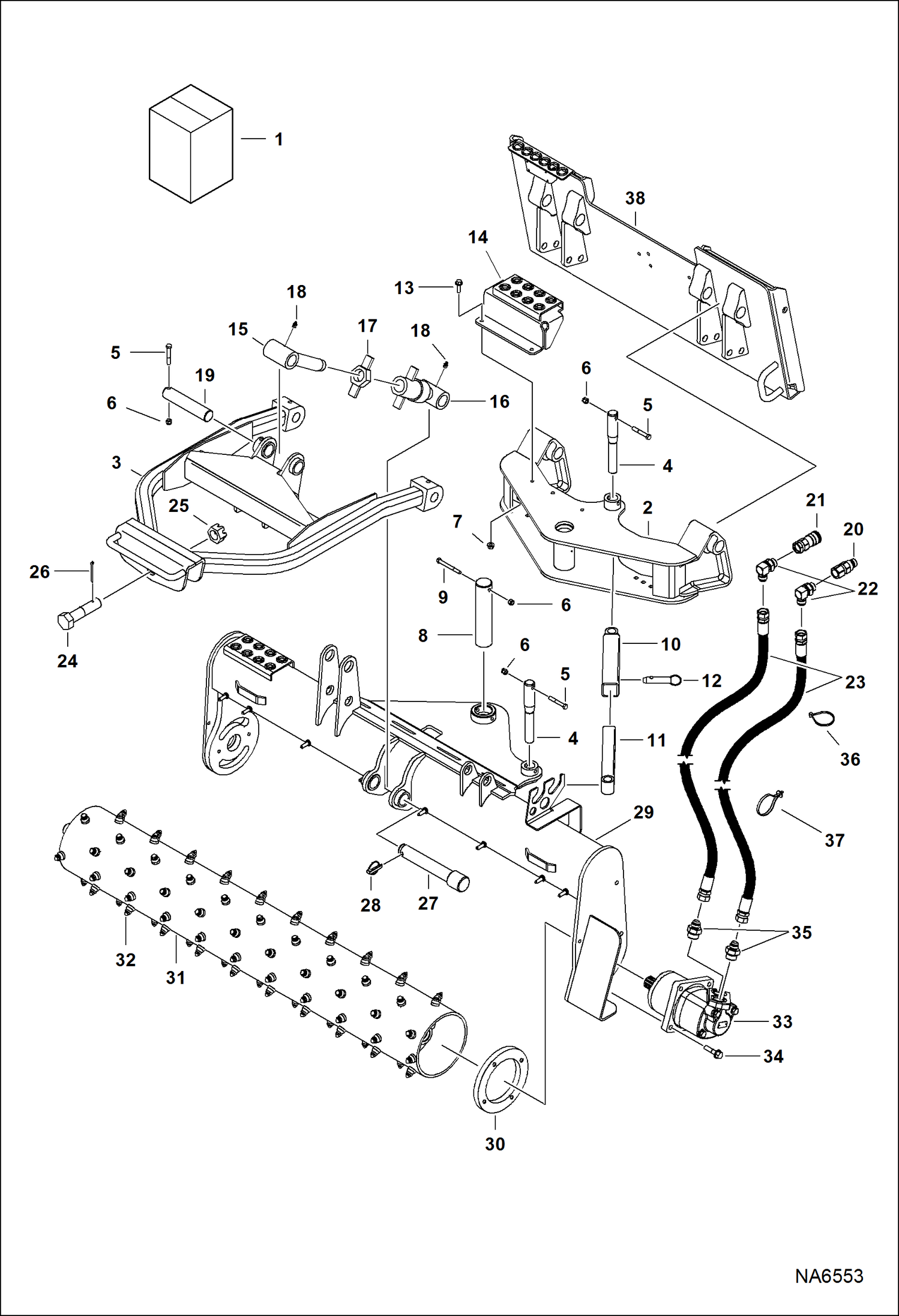 Схема запчастей Bobcat SOIL CONDITIONER - MAIN FRAME - NON-HYD (60 A5PS00378 & Above) (72 651302050 & Above) Loader