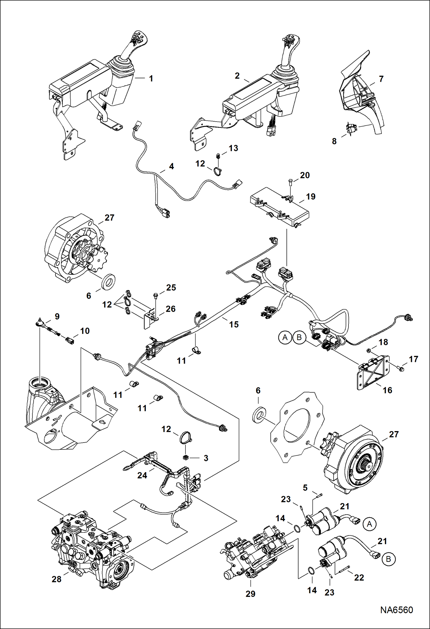 Схема запчастей Bobcat A-Series - CONTROLS ELECTRICAL ELECTRICAL SYSTEM