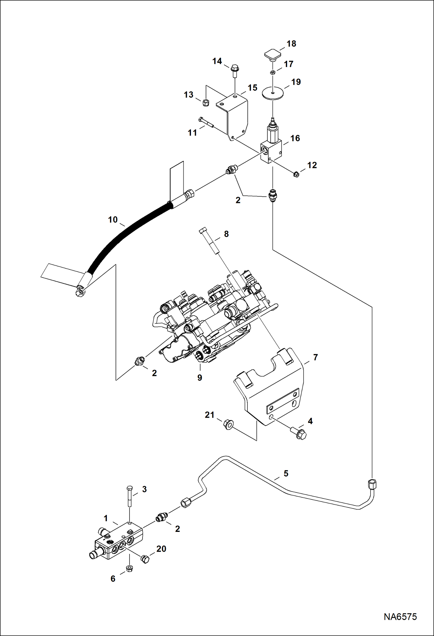 Схема запчастей Bobcat S-Series - MANUAL LIFT RELEASE SYSTEM HYDRAULIC SYSTEM