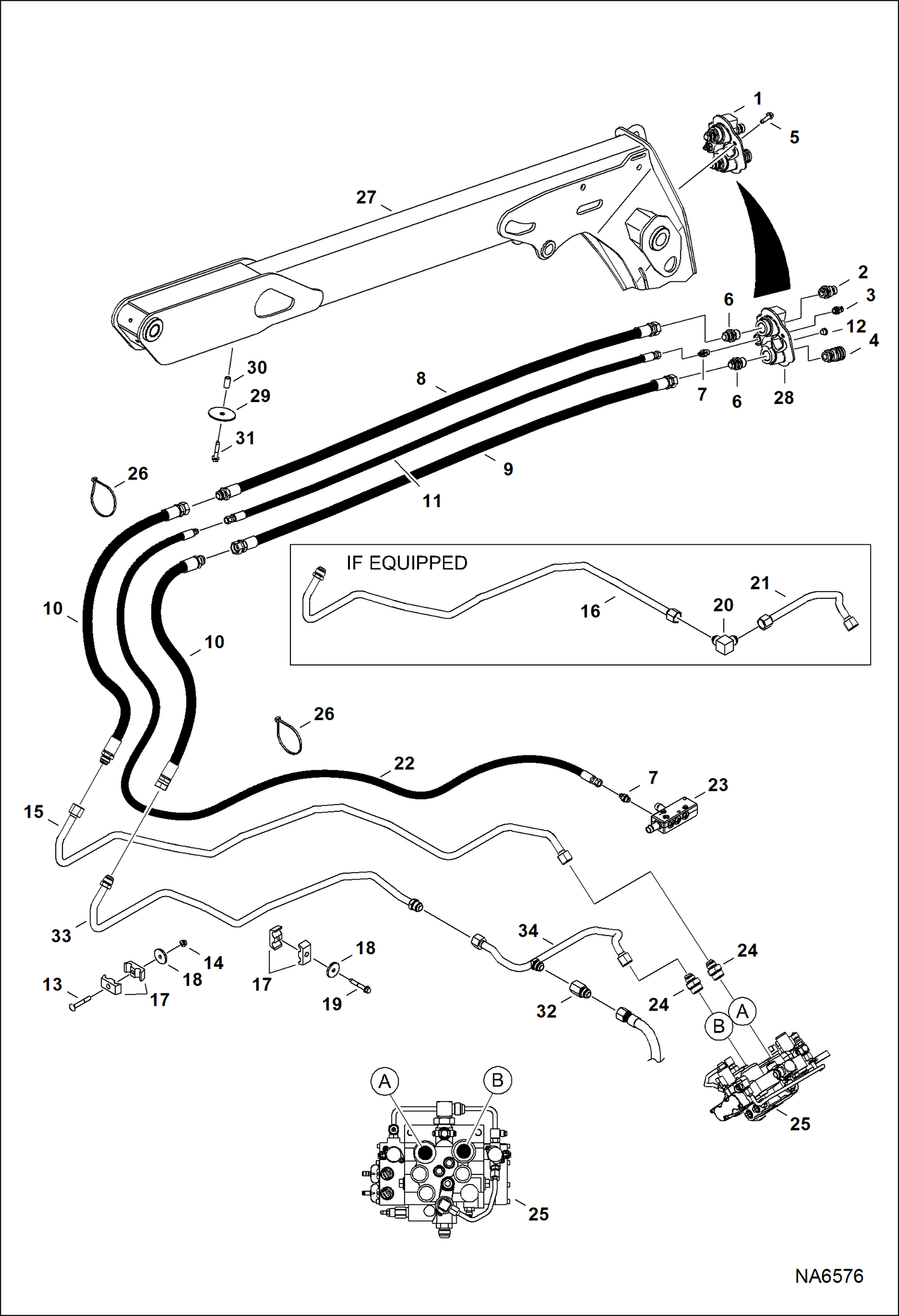 Схема запчастей Bobcat S-Series - AUXILIARY HYDRAULICS HYDRAULIC SYSTEM