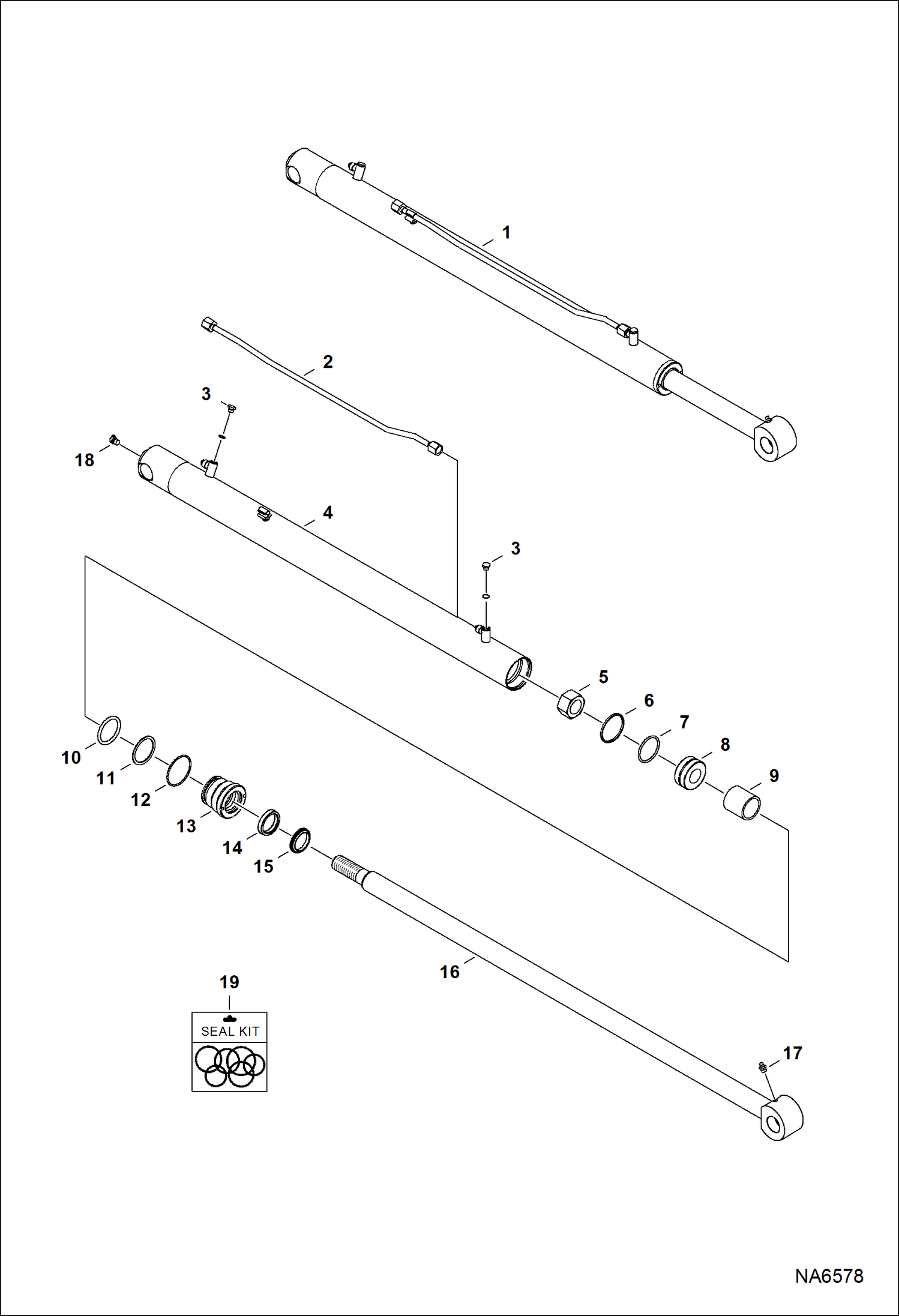 Схема запчастей Bobcat S-Series - LIFT CYLINDER HYDRAULIC SYSTEM