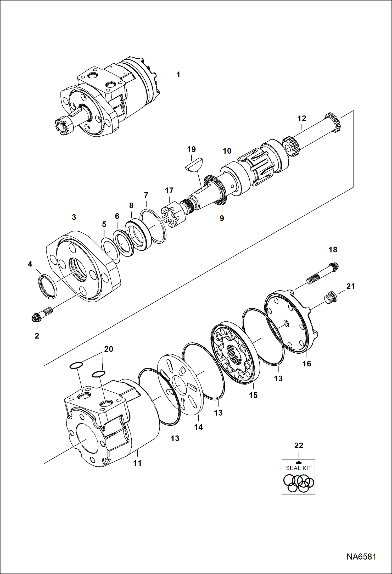 Схема запчастей Bobcat SNOWBLOWER - SB150 SNOWBLOWER (Fan Motor) (36 7134) (48 7133) Loader