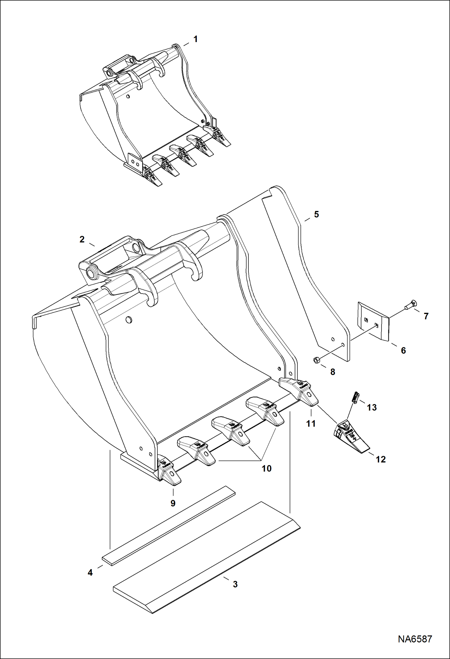 Схема запчастей Bobcat BUCKETS - BUCKET (CL4) (X-Change) (30) Экскаваторы