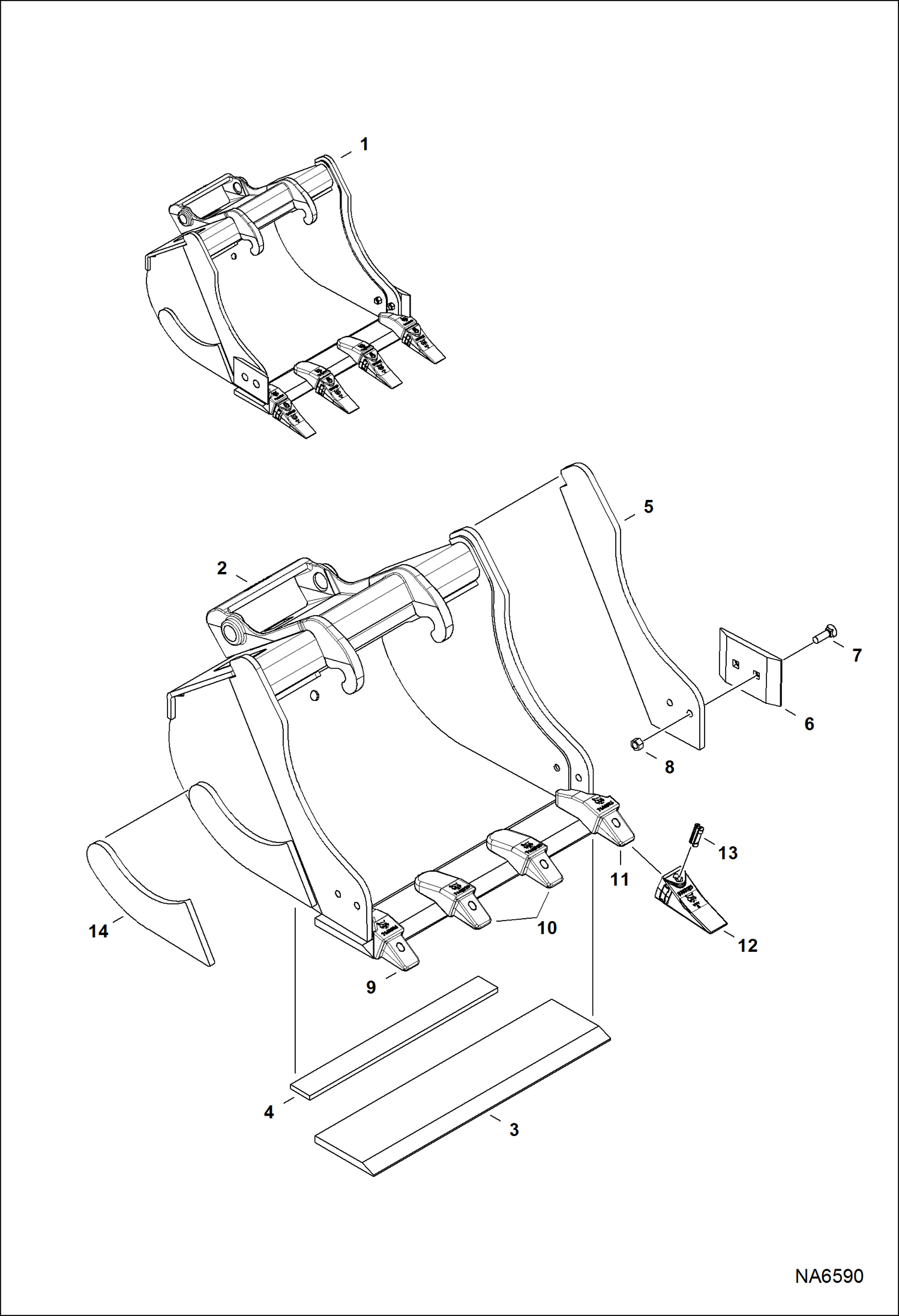 Схема запчастей Bobcat BUCKETS - BUCKET (CL3) (X-Change) (16) (18) (20) (24) Экскаваторы