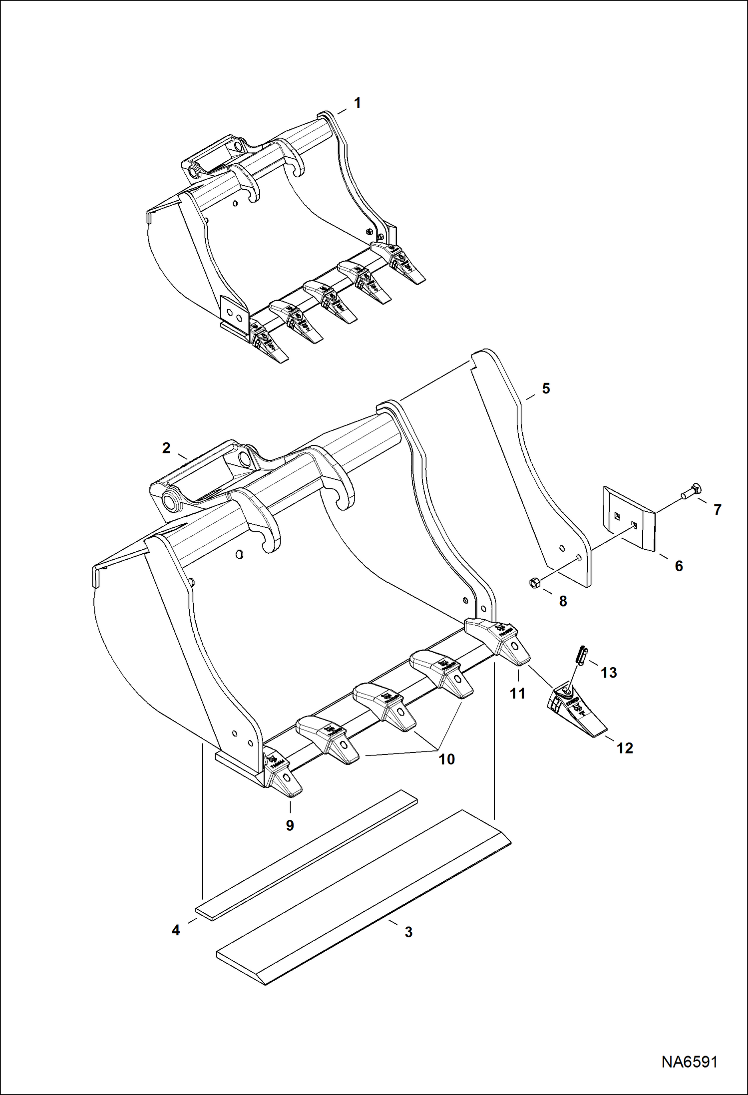 Схема запчастей Bobcat BUCKETS - BUCKET (CL3) (X-Change) (30) Экскаваторы