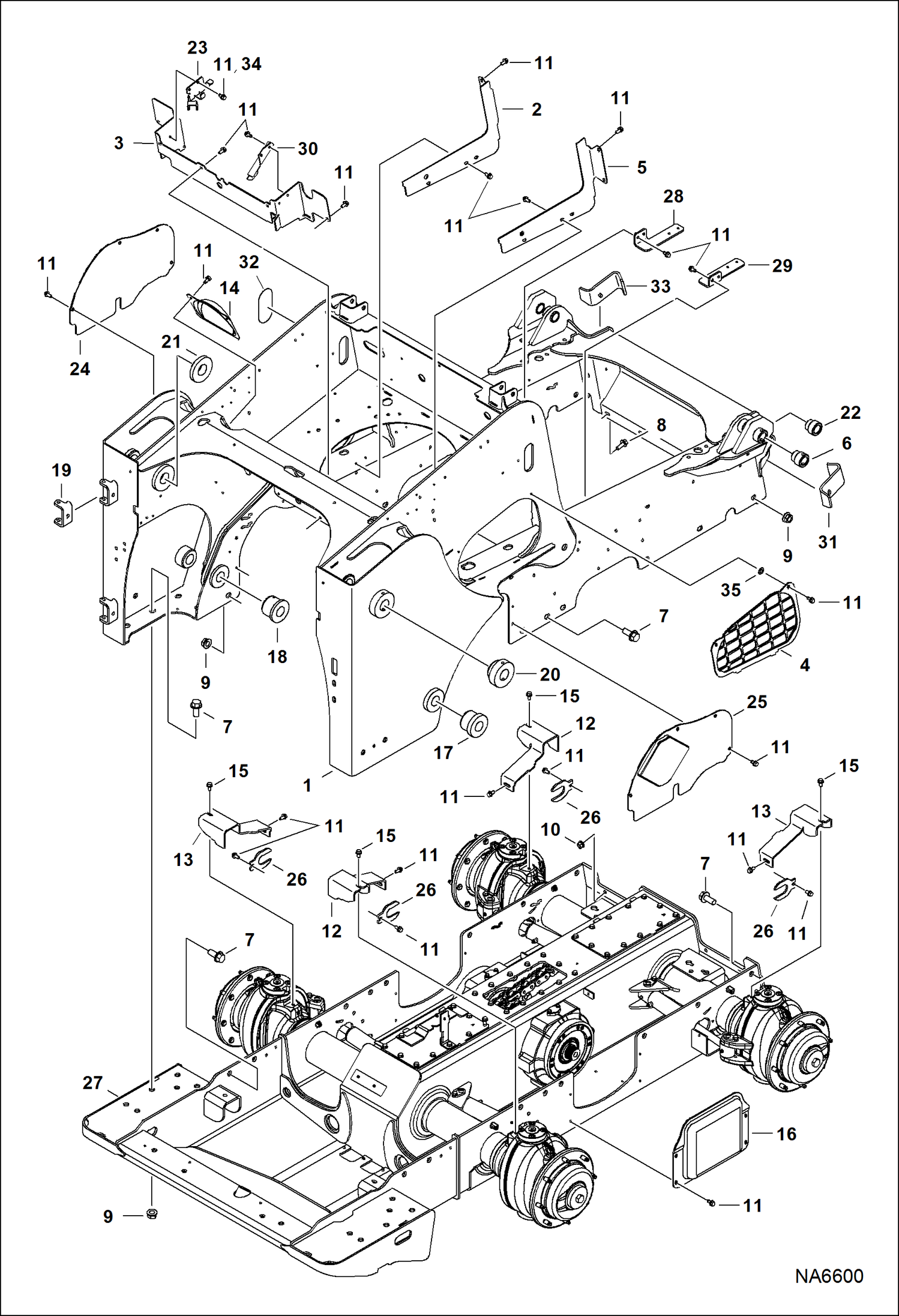 Схема запчастей Bobcat A-Series - MAIN FRAME MAIN FRAME