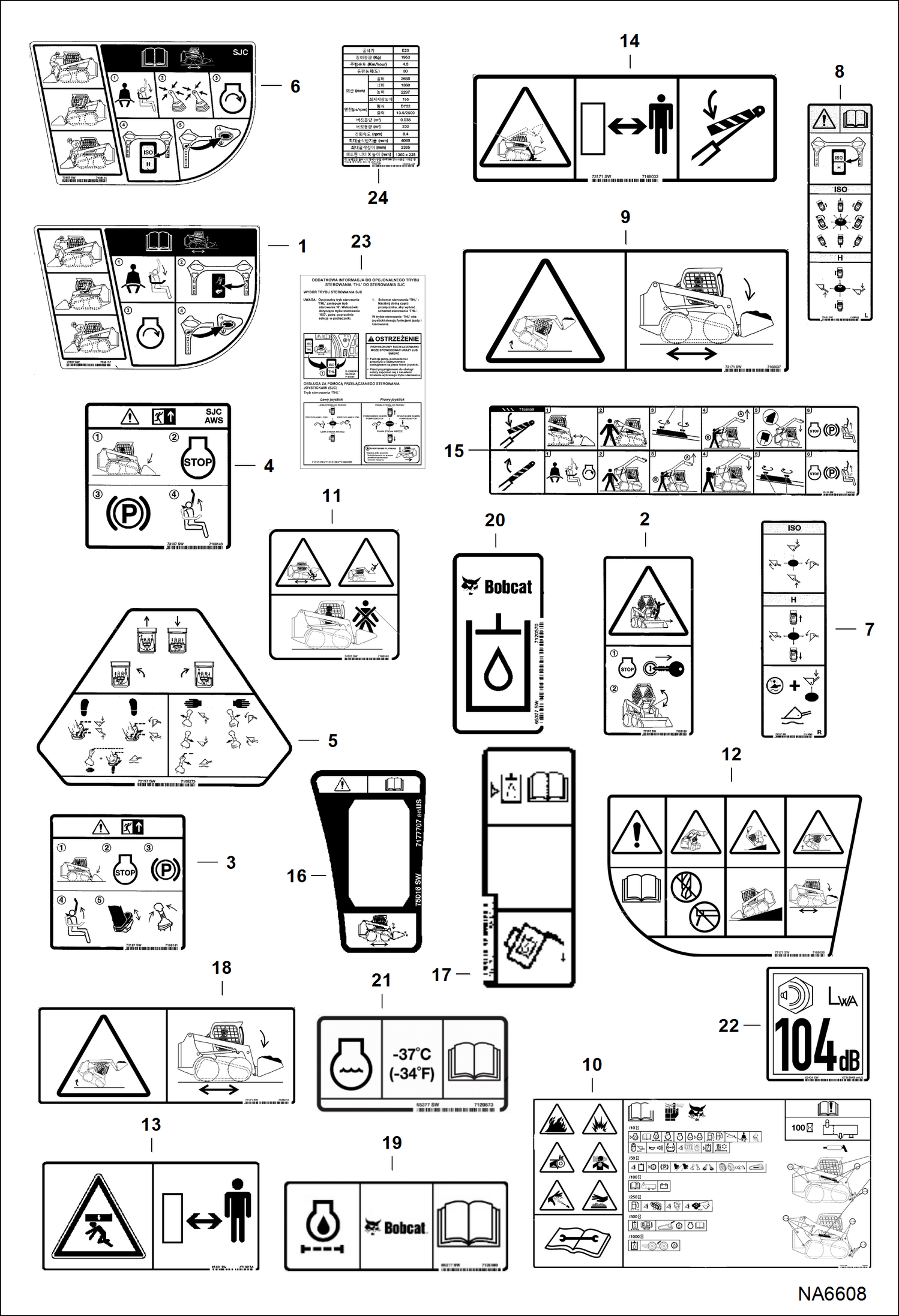 Схема запчастей Bobcat T-Series - DECALS (EMEA) ACCESSORIES & OPTIONS