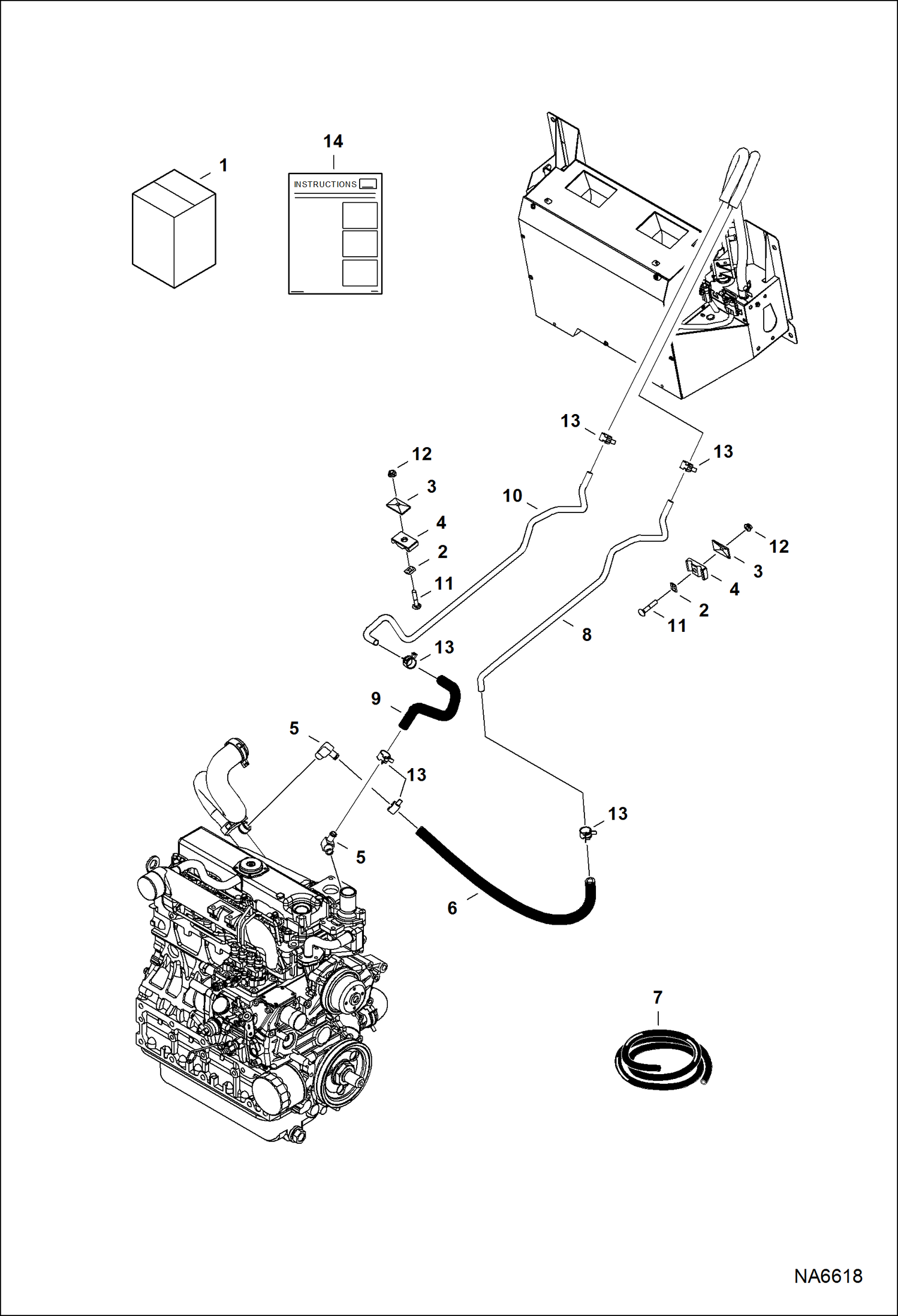 Схема запчастей Bobcat S-Series - HEATER (Heater Plumbing Kit) ACCESSORIES & OPTIONS