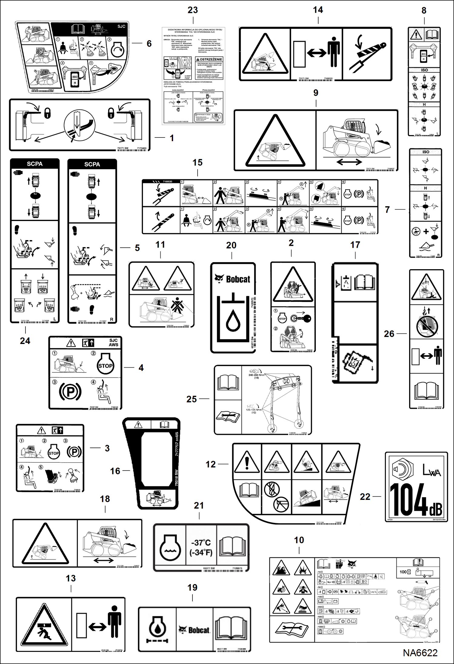 Схема запчастей Bobcat T-Series - DECALS (EMEA) ACCESSORIES & OPTIONS