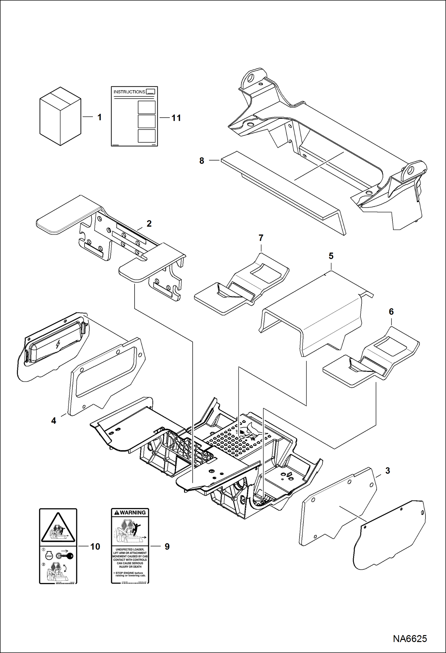 Схема запчастей Bobcat S-Series - SOUND/NOISE REDUCTION KIT (Manual Controls) ACCESSORIES & OPTIONS