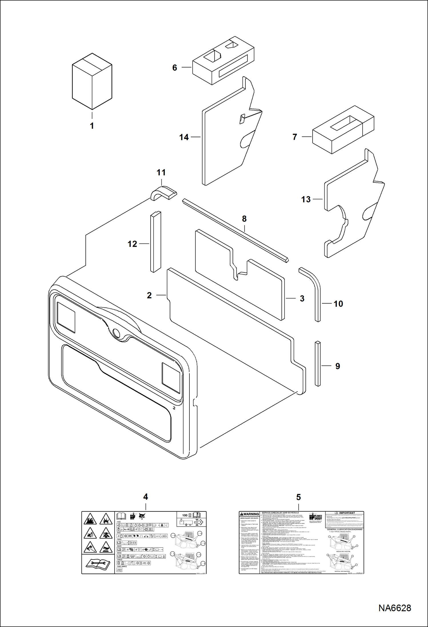 Схема запчастей Bobcat S-Series - SOUND/NOISE REDUCTION OPTION (Bystander) (Insulation) ACCESSORIES & OPTIONS