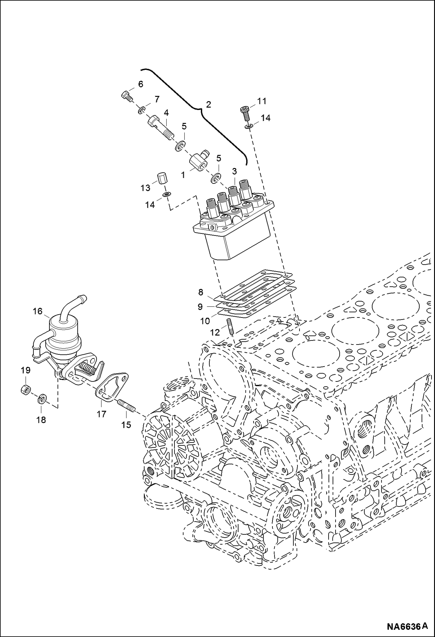 Схема запчастей Bobcat S-Series - FUEL & INJECTION PUMP REPLACEMENT ENGINE