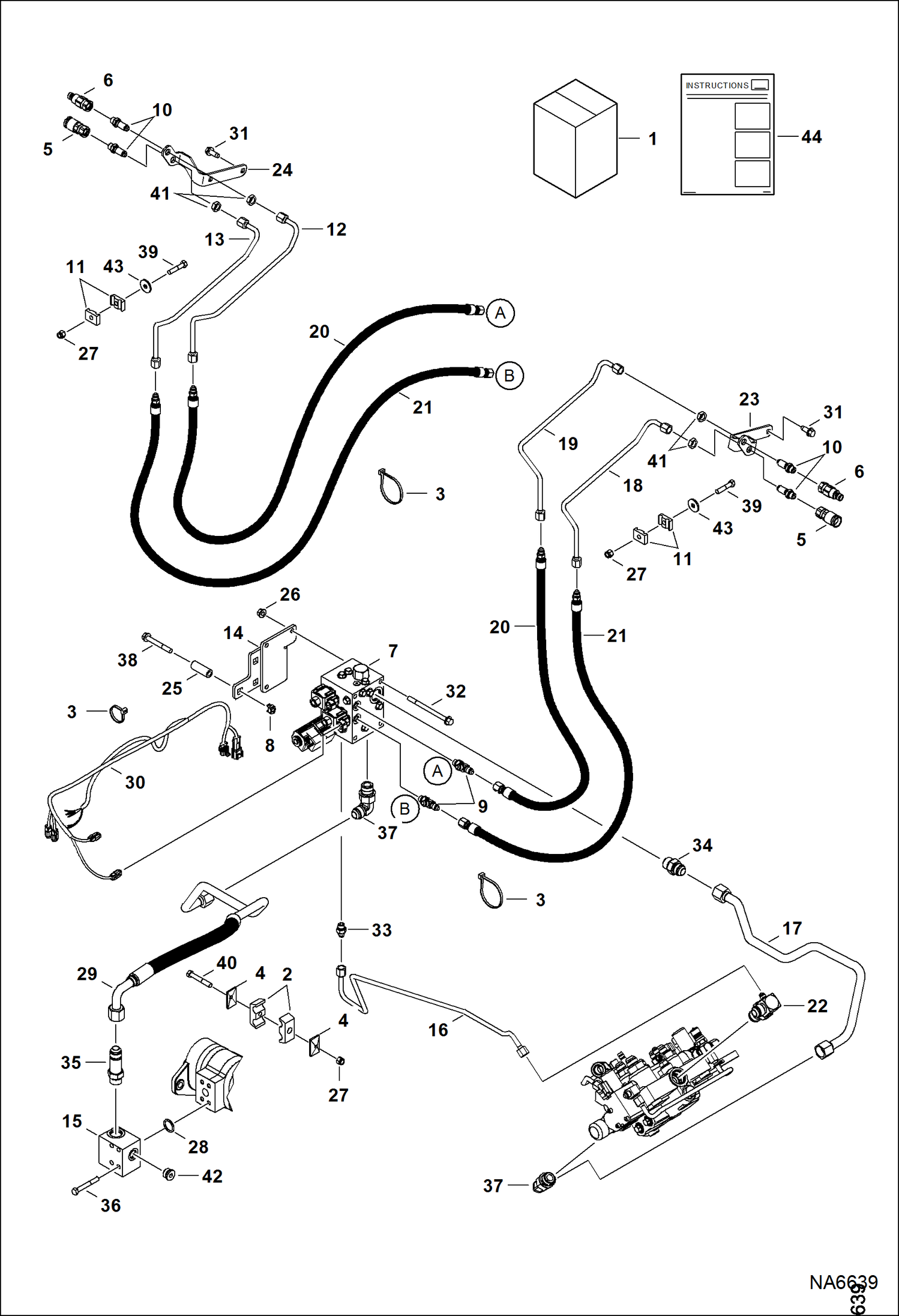 Схема запчастей Bobcat A-Series - REAR AUXILIARY KIT ACCESSORIES & OPTIONS