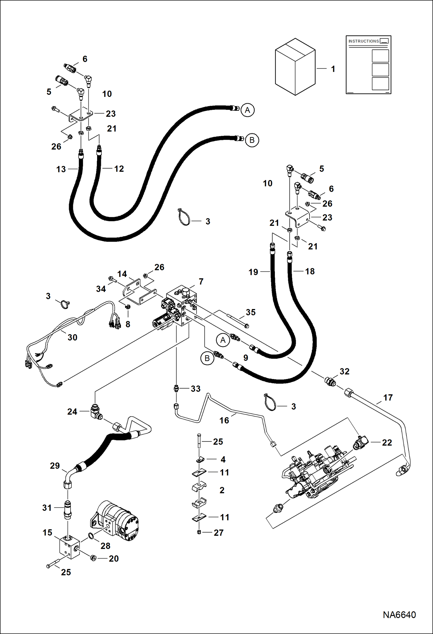 Схема запчастей Bobcat S-Series - REAR AUXILIARY KIT ACCESSORIES & OPTIONS