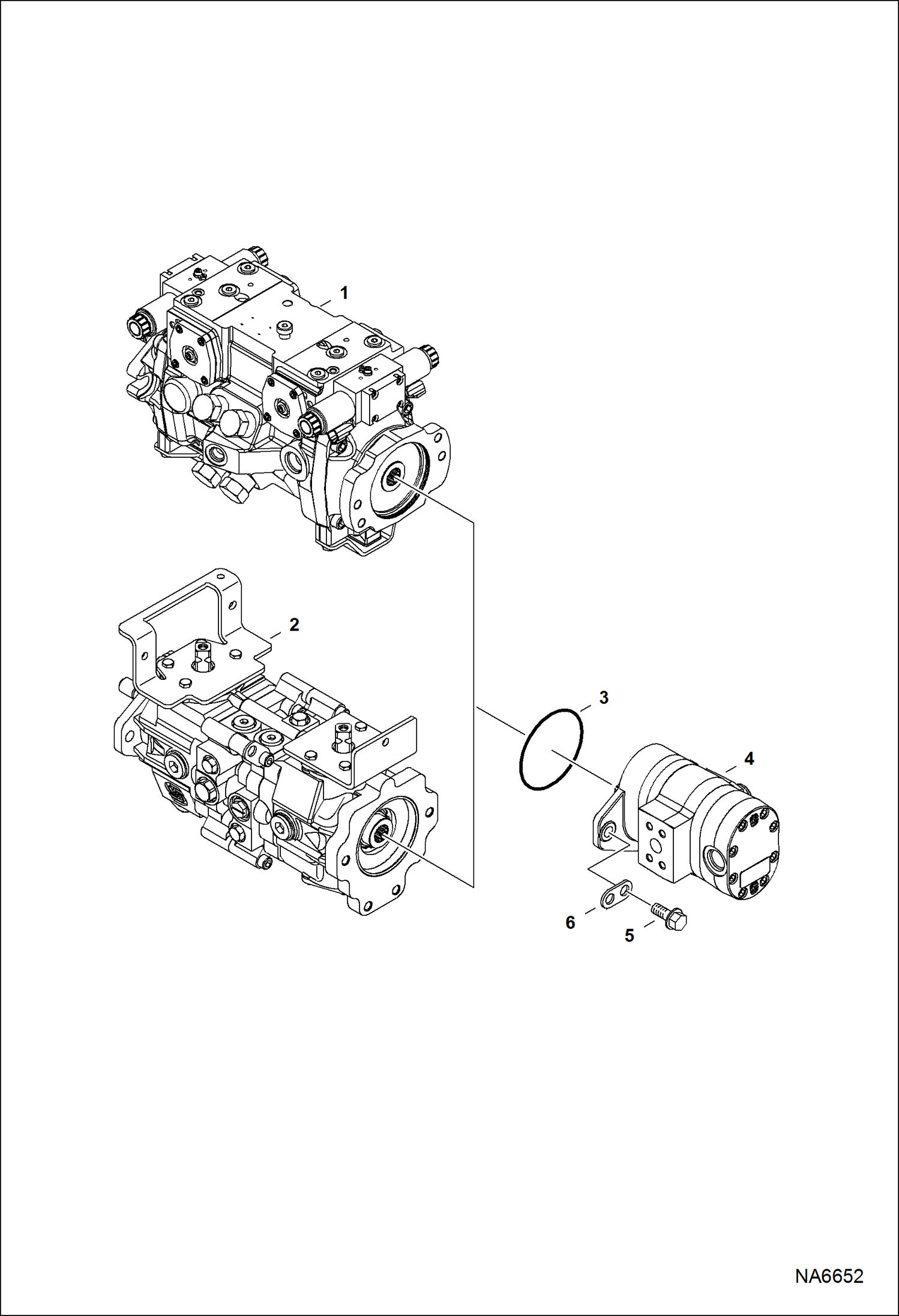 Схема запчастей Bobcat S-Series - HYDROSTATIC PUMP/GEAR PUMP (Identification) HYDROSTATIC SYSTEM