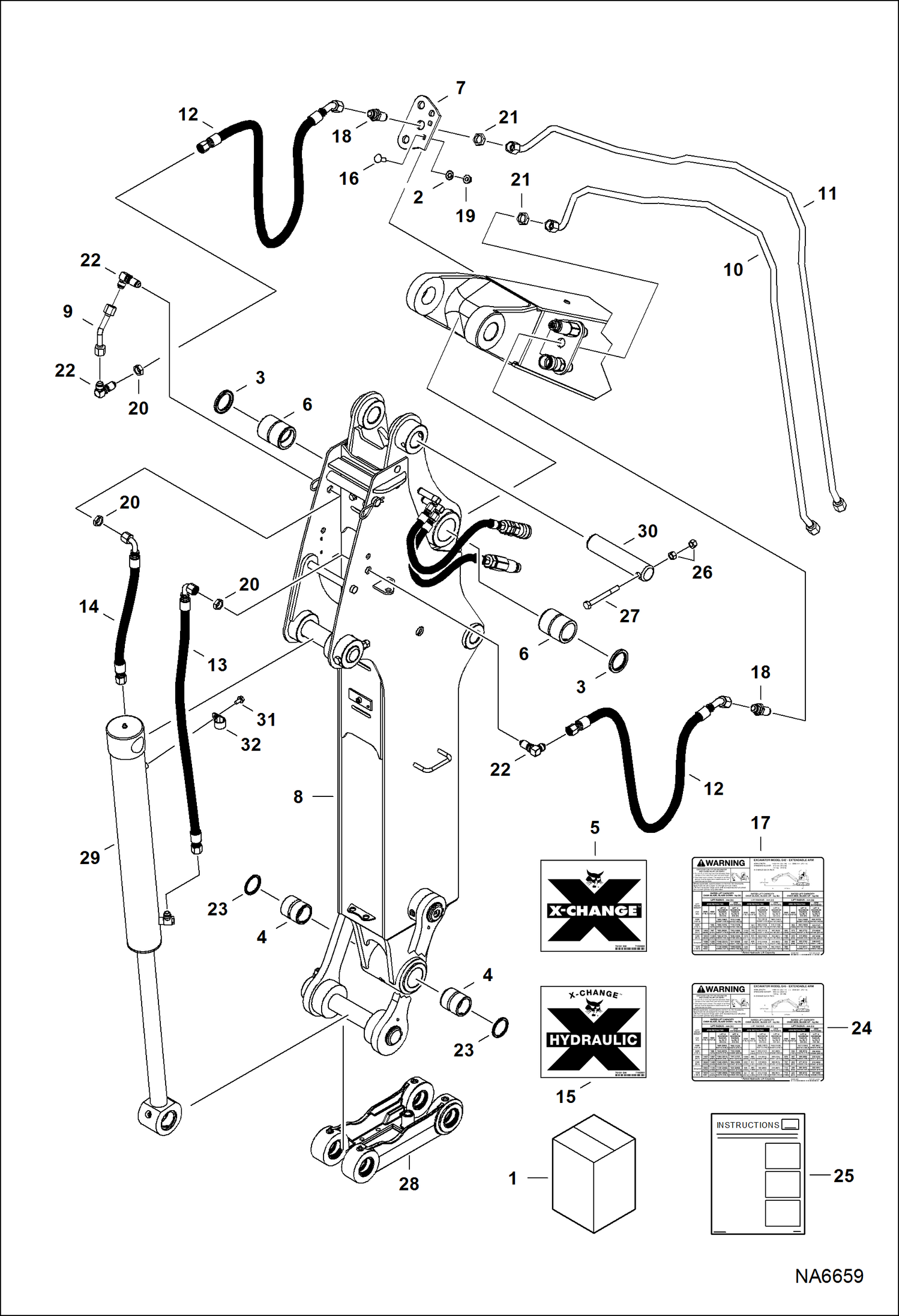 Схема запчастей Bobcat E42 - EXTENDABLE ARM (Kit) ACCESSORIES & OPTIONS