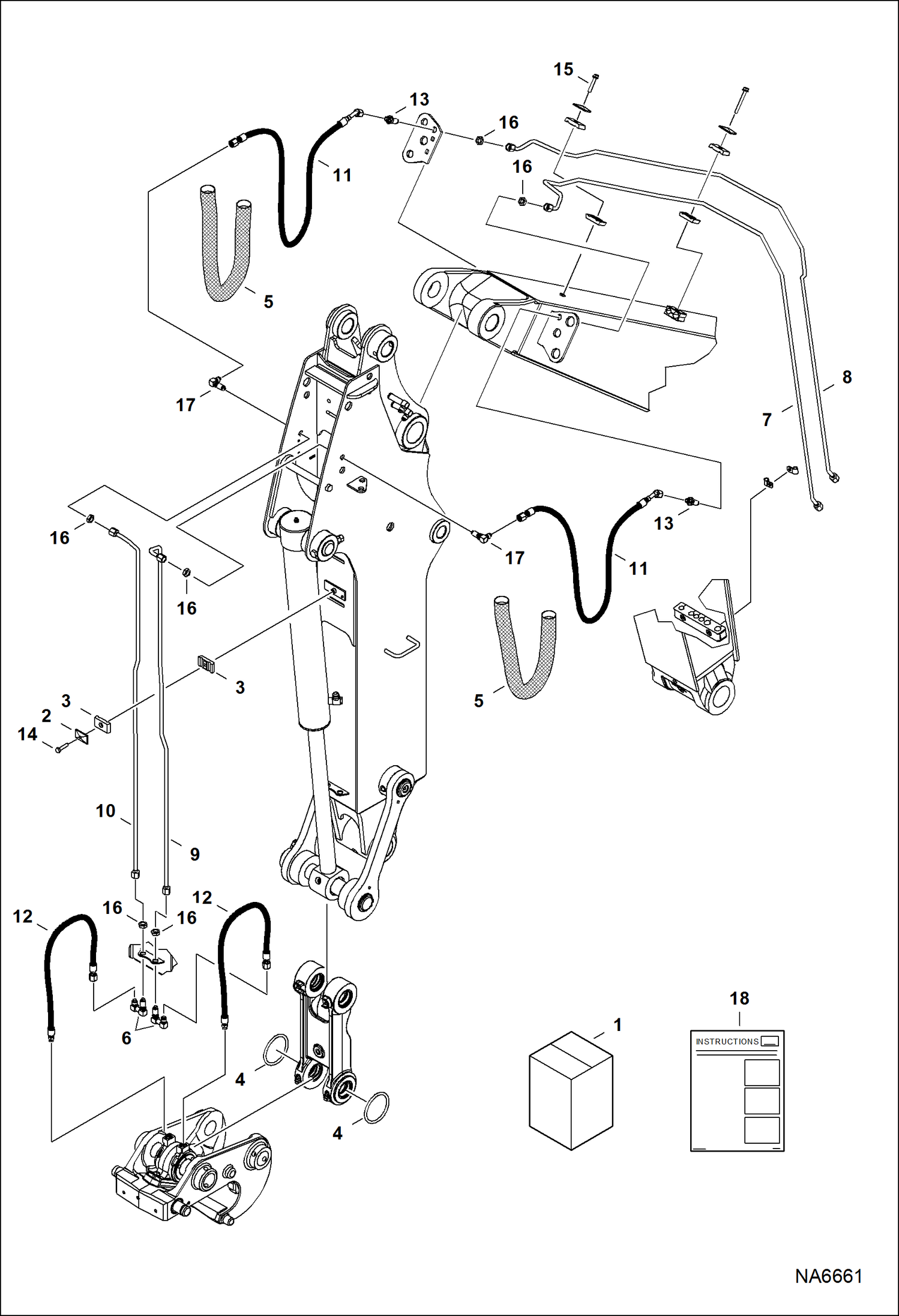 Схема запчастей Bobcat E42 - X-CHANGE (Hydraulic) (Extendable Arm) (Kit) ACCESSORIES & OPTIONS