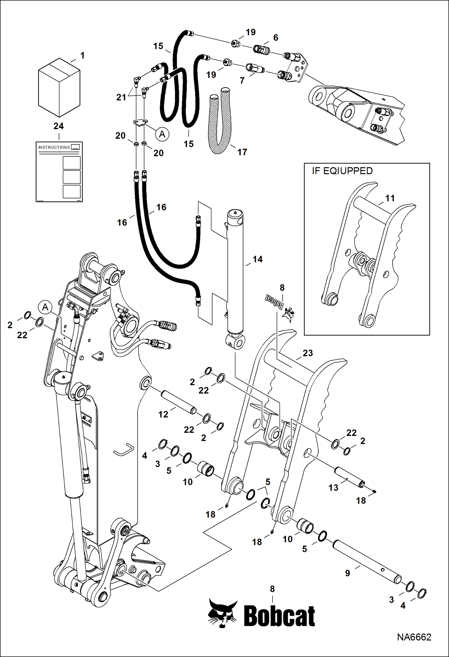 Схема запчастей Bobcat CLAMPS - CLAMP (Kit) (Extendable Arm) (AYK8) Экскаваторы