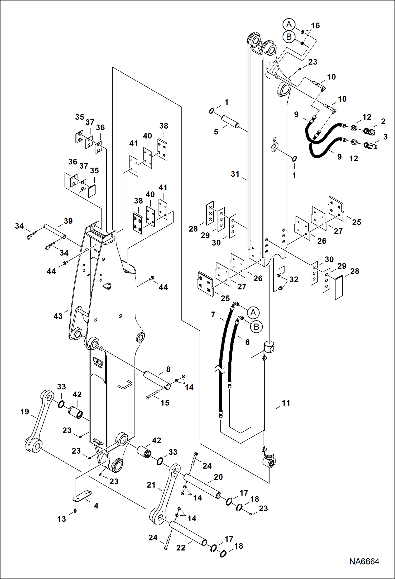 Схема запчастей Bobcat E55 - EXTENDABLE ARM (Assy) ACCESSORIES & OPTIONS