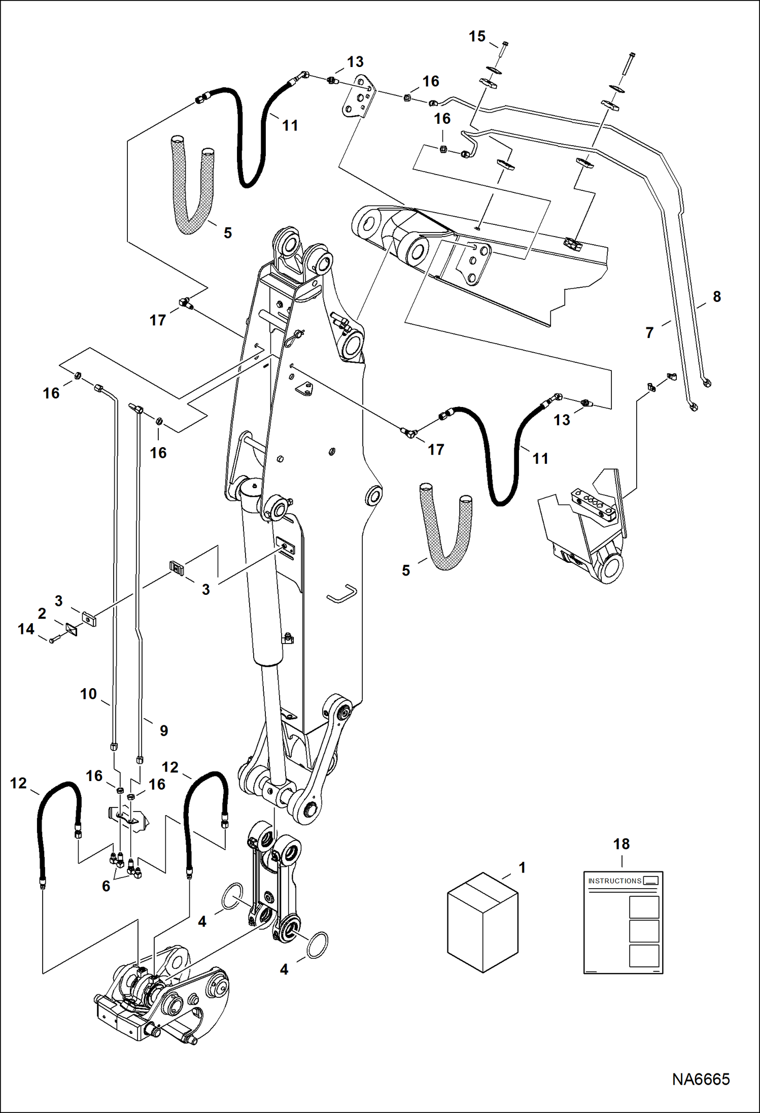 Схема запчастей Bobcat E55 - X-CHANGE (Hydraulic) (Extendable Arm) (Kit) ACCESSORIES & OPTIONS