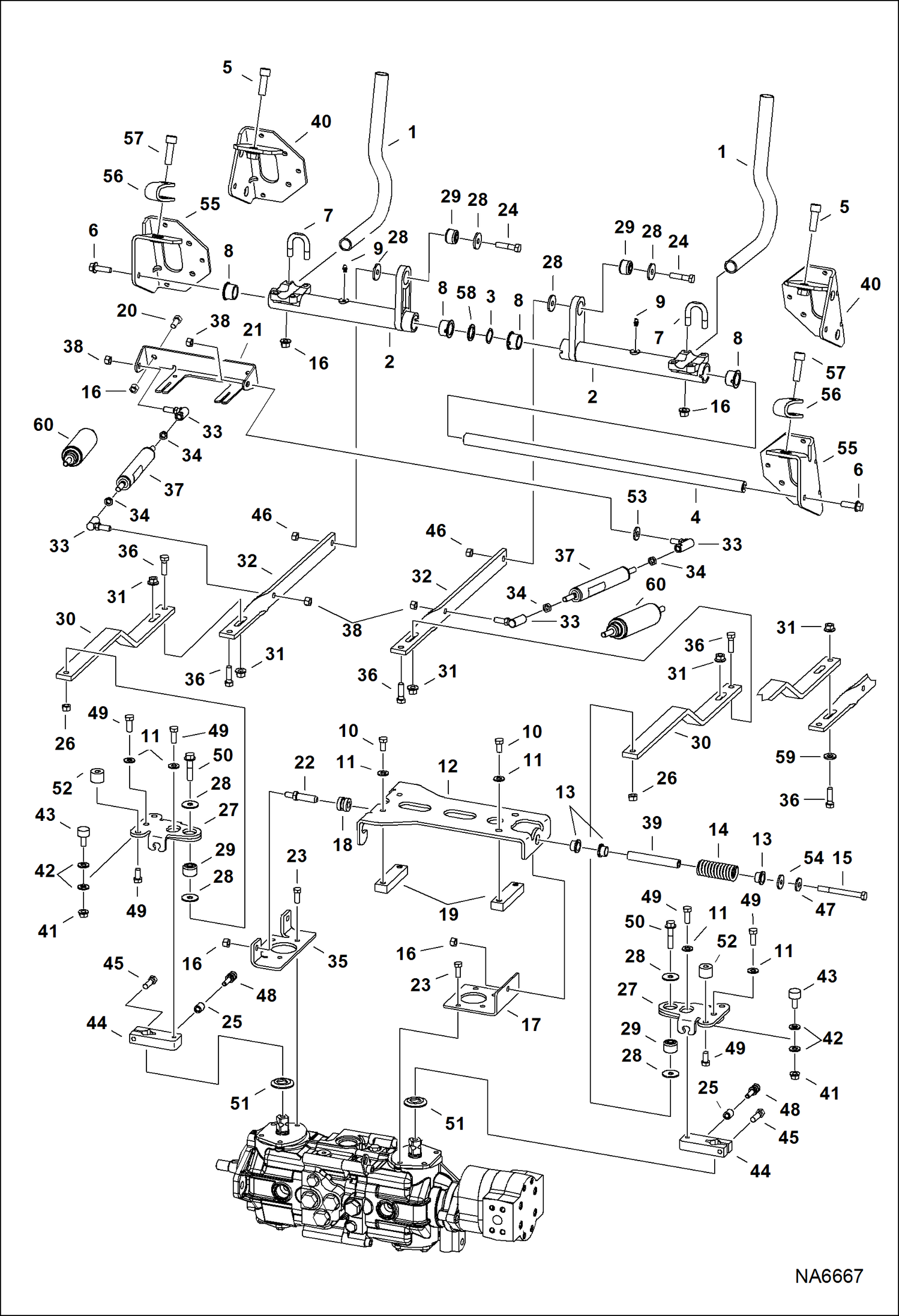 Схема запчастей Bobcat S-Series - HAND CONTROLS HYDROSTATIC SYSTEM