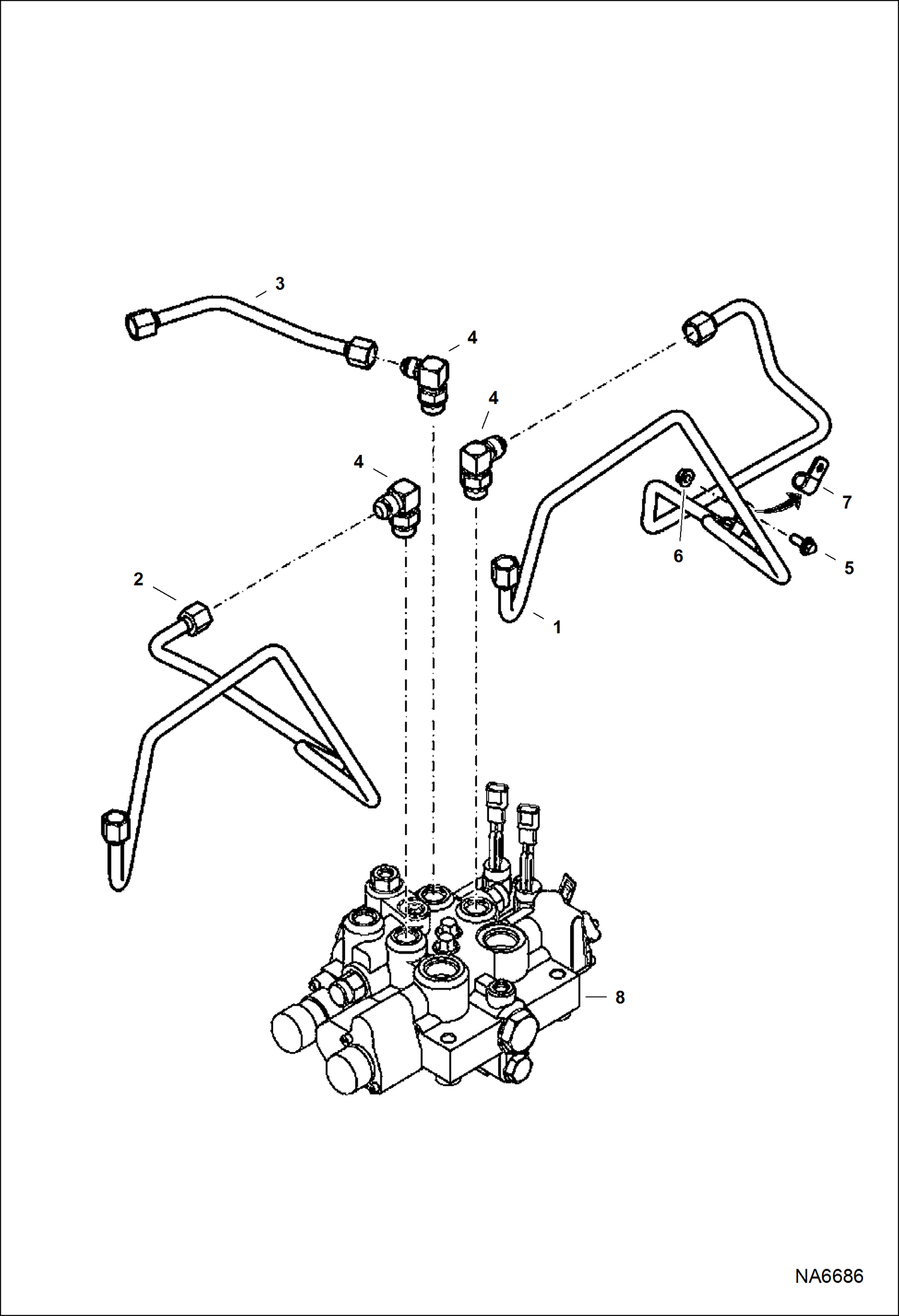 Схема запчастей Bobcat S-Series - BUCKET POSITIONING (Without) ACCESSORIES & OPTIONS