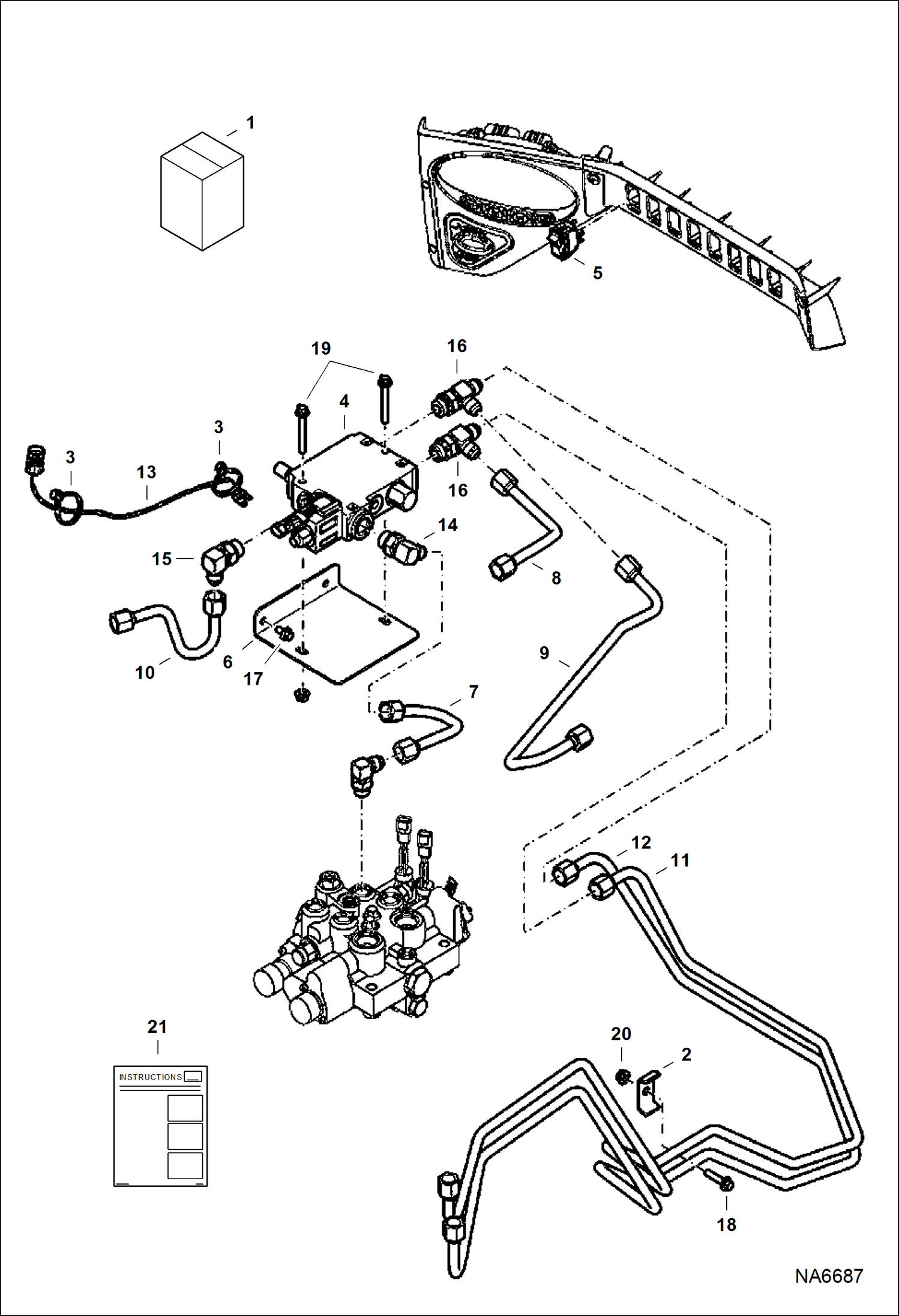 Схема запчастей Bobcat S-Series - BUCKET POSITIONING KIT ACCESSORIES & OPTIONS