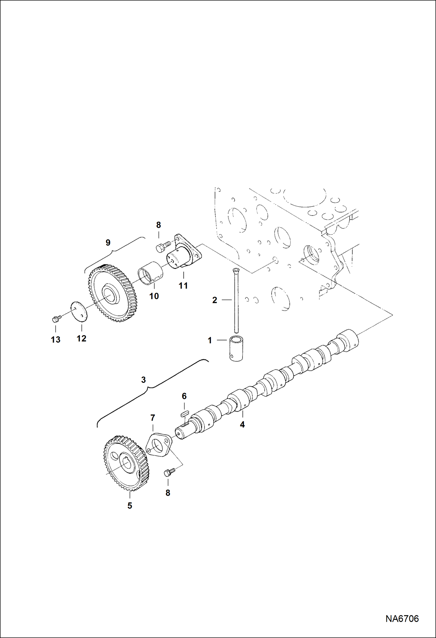 Схема запчастей Bobcat S-Series - CAMSHAFT POWER UNIT