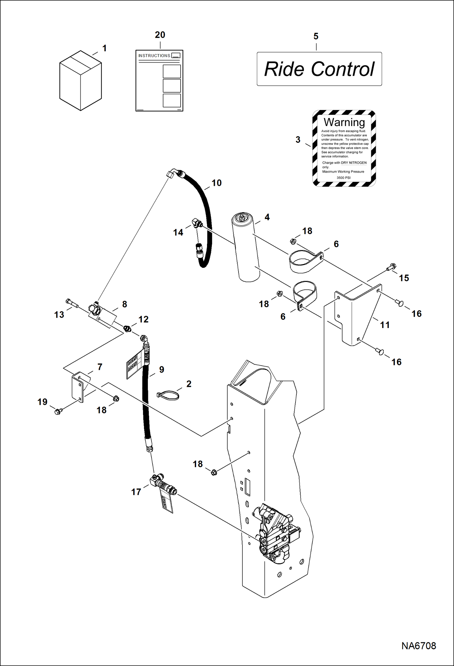 Схема запчастей Bobcat A-Series - RIDE CONTROL KIT ACCESSORIES & OPTIONS