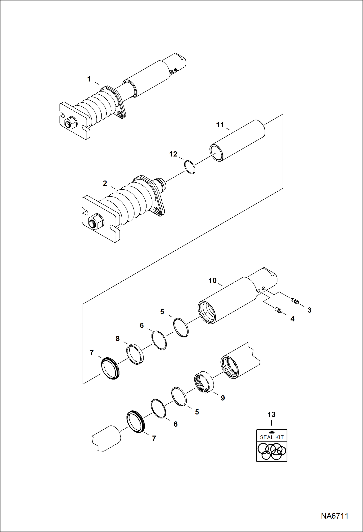 Схема запчастей Bobcat T-Series - TRACK TENSIONER DRIVE TRAIN