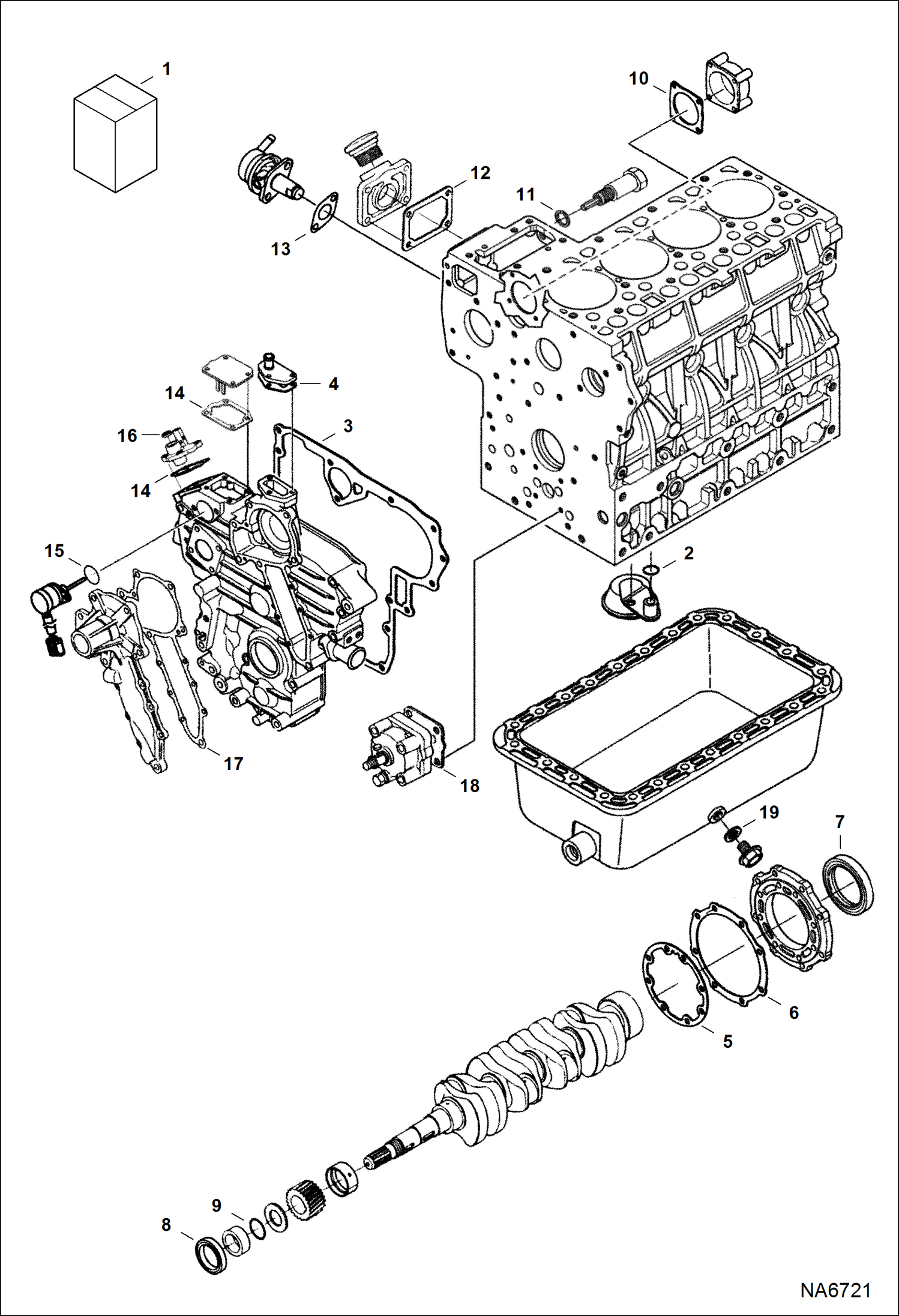 Схема запчастей Bobcat S-Series - LOWER GASKET KIT POWER UNIT
