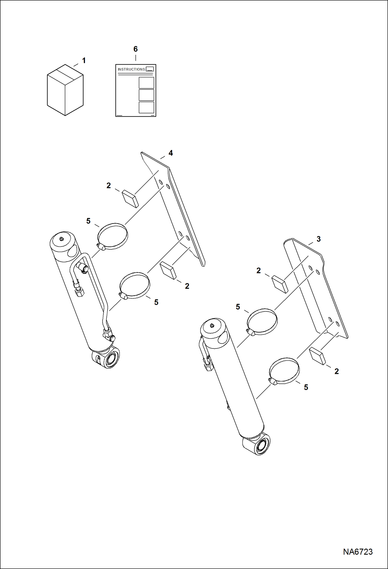 Схема запчастей Bobcat A-Series - SHIELD KIT (Tilt Cylinder) ACCESSORIES & OPTIONS