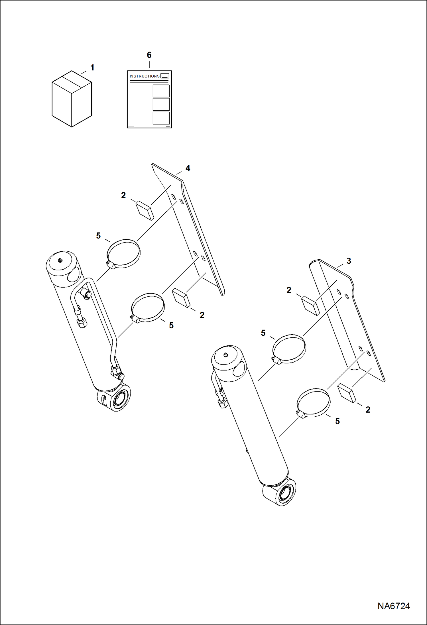 Схема запчастей Bobcat S-Series - SHIELD KIT (Tilt Cylinder) ACCESSORIES & OPTIONS