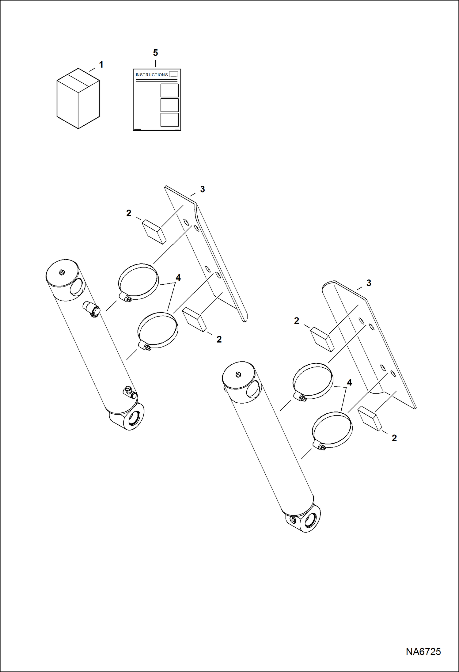 Схема запчастей Bobcat S-Series - SHIELD KIT (Tilt Cylinder) ACCESSORIES & OPTIONS