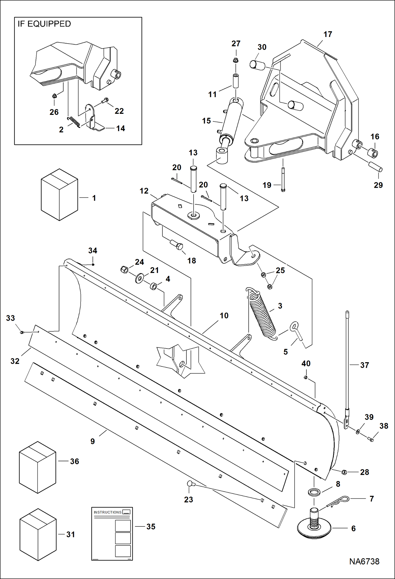 Схема запчастей Bobcat SNOW BLADE - SNOW BLADE (Main Frame) (Front Mount) (69 AZGJ) Универсальный мини-грузовик