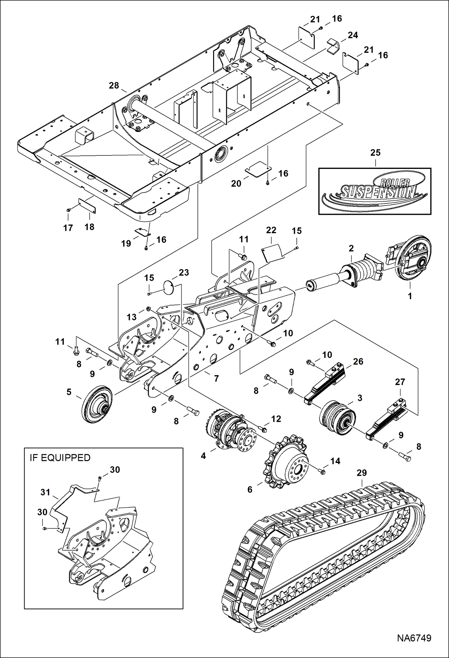 Схема запчастей Bobcat T-Series - DRIVE TRAIN (Suspension) DRIVE TRAIN