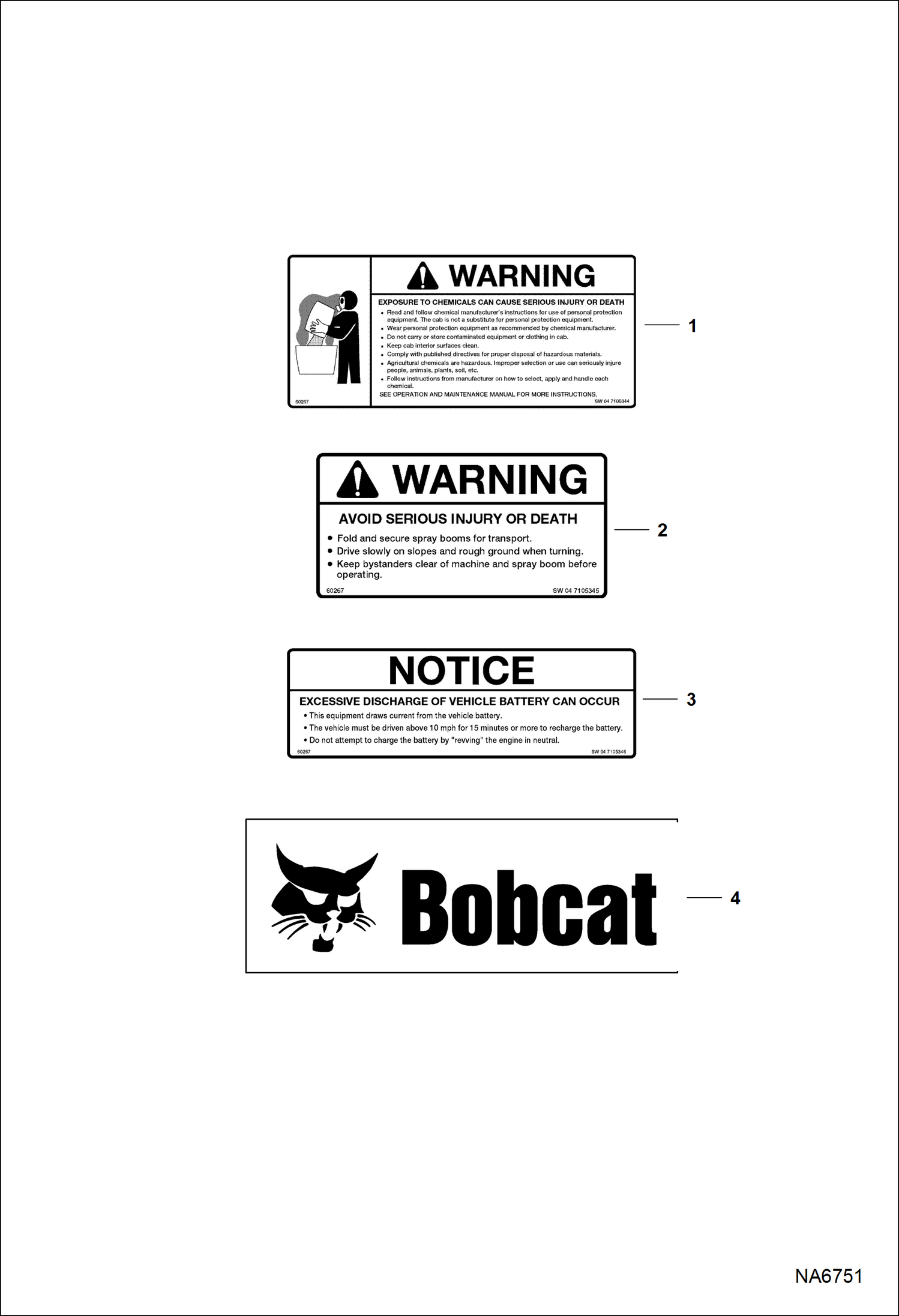 Схема запчастей Bobcat SPRAYER - SPRAYER (Decals) (No-Text) (60 gal B133) Универсальный мини-грузовик