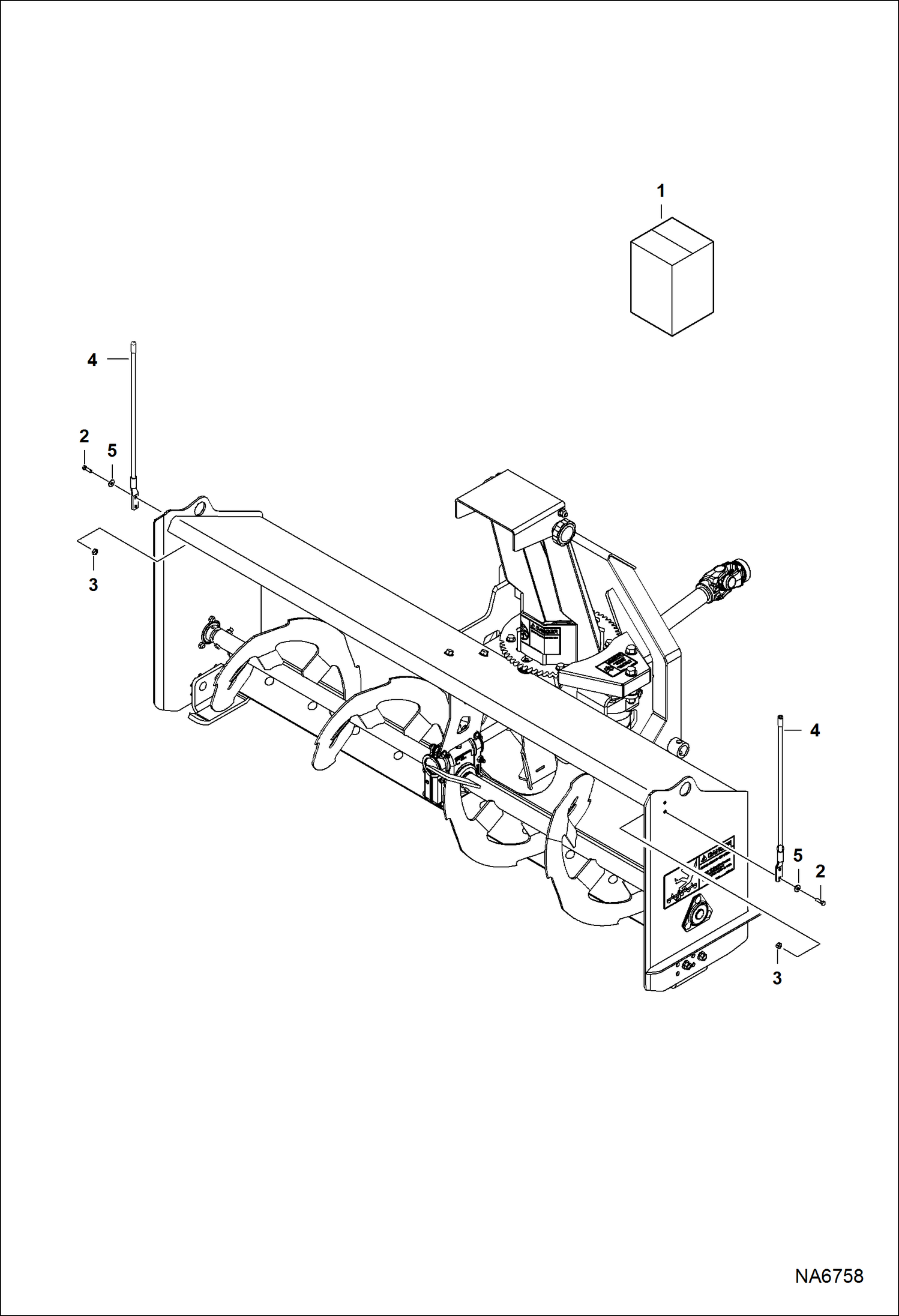 Схема запчастей Bobcat SNOWBLOWER - SNOWBLOWER (Rod Indicator Kit) (62 AU4T) Универсальный мини-грузовик