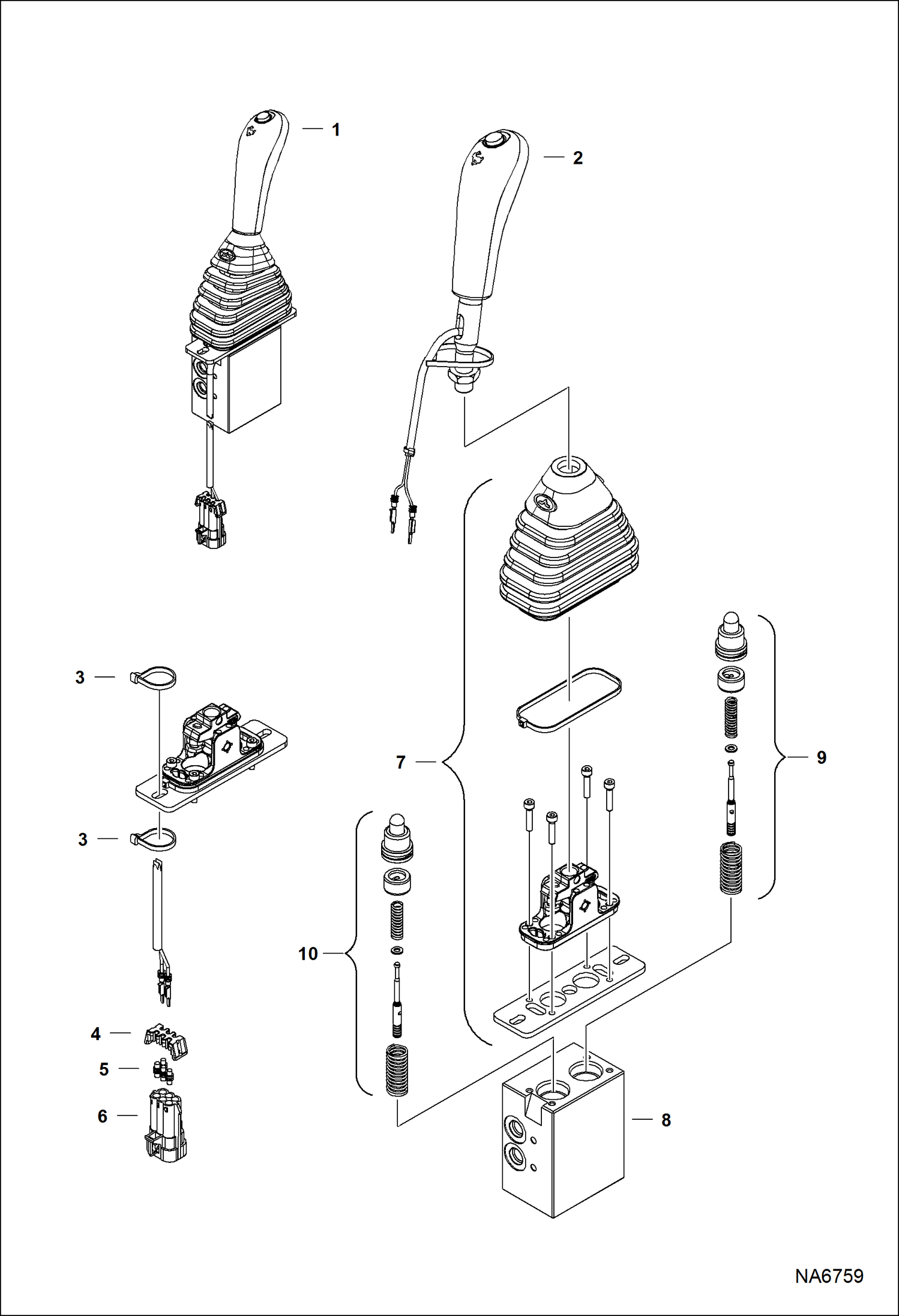 Схема запчастей Bobcat E25 - BLADE JOYSTICK HYDRAULIC SYSTEM