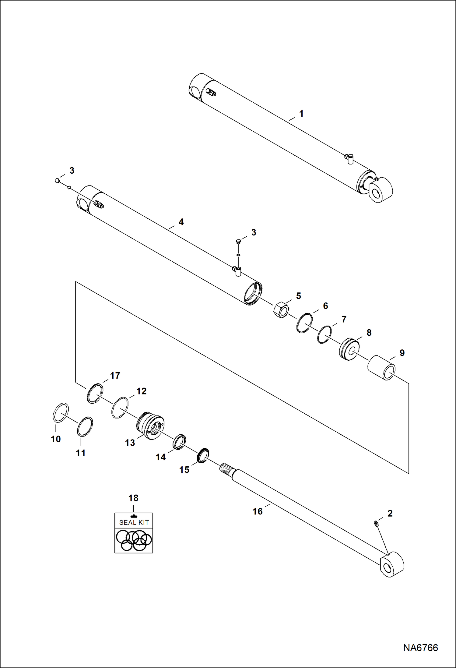 Схема запчастей Bobcat S-Series - LIFT CYLINDER HYDRAULIC SYSTEM