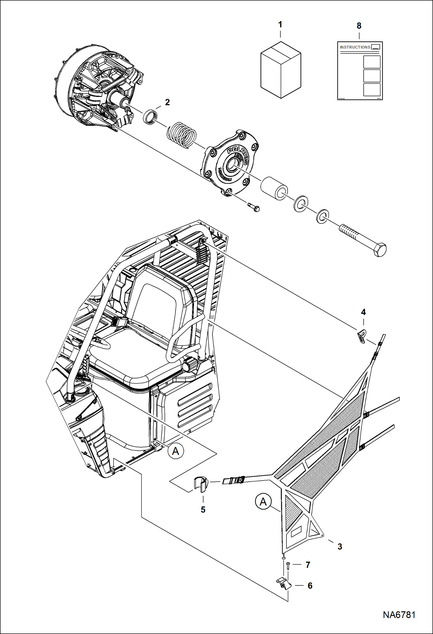 Схема запчастей Bobcat 3400 - SPEED LIMITER KIT (35 MPH W/Side Nets) ACCESSORIES & OPTIONS