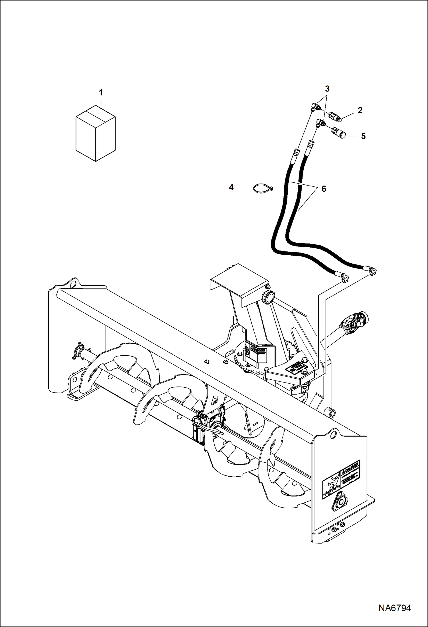 Схема запчастей Bobcat SNOWBLOWER - SNOWBLOWER (Hose Option) (62 AU4T) Универсальный мини-грузовик