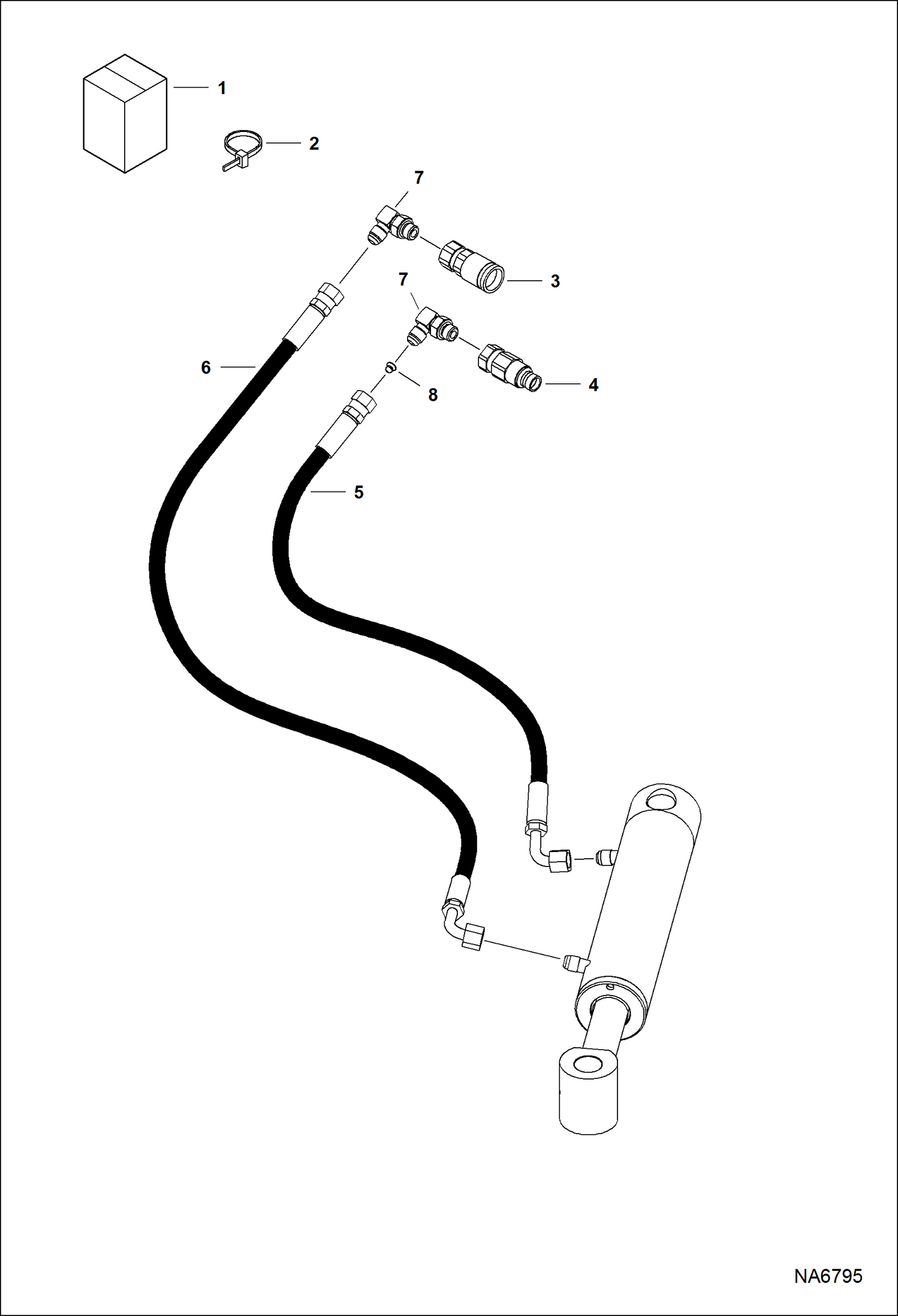 Схема запчастей Bobcat SNOW BLADE - SNOW BLADE (Hose Option) (69 AZGJ) Универсальный мини-грузовик