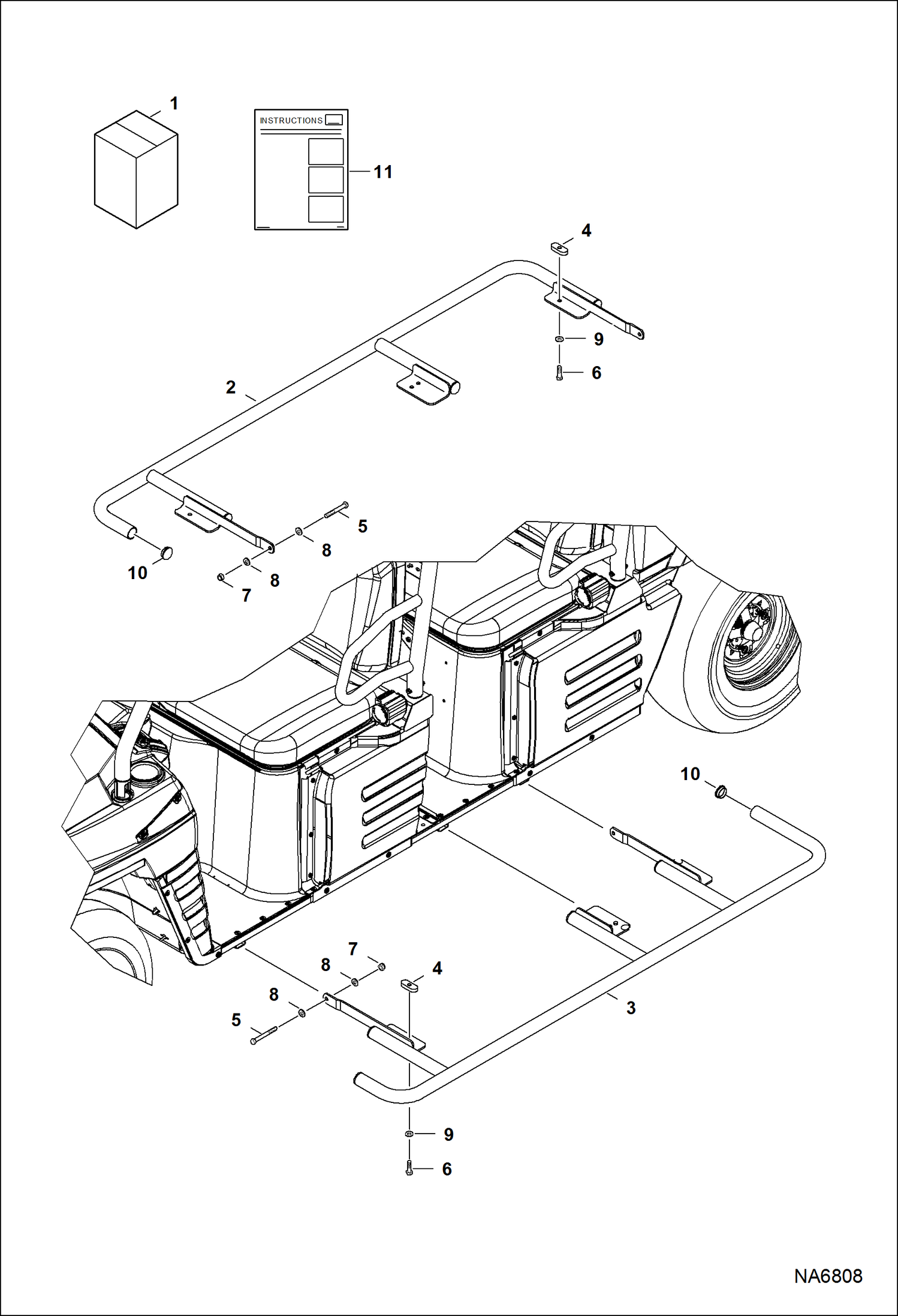 Схема запчастей Bobcat 3400XL - STEP NERF BAR KIT ACCESSORIES & OPTIONS