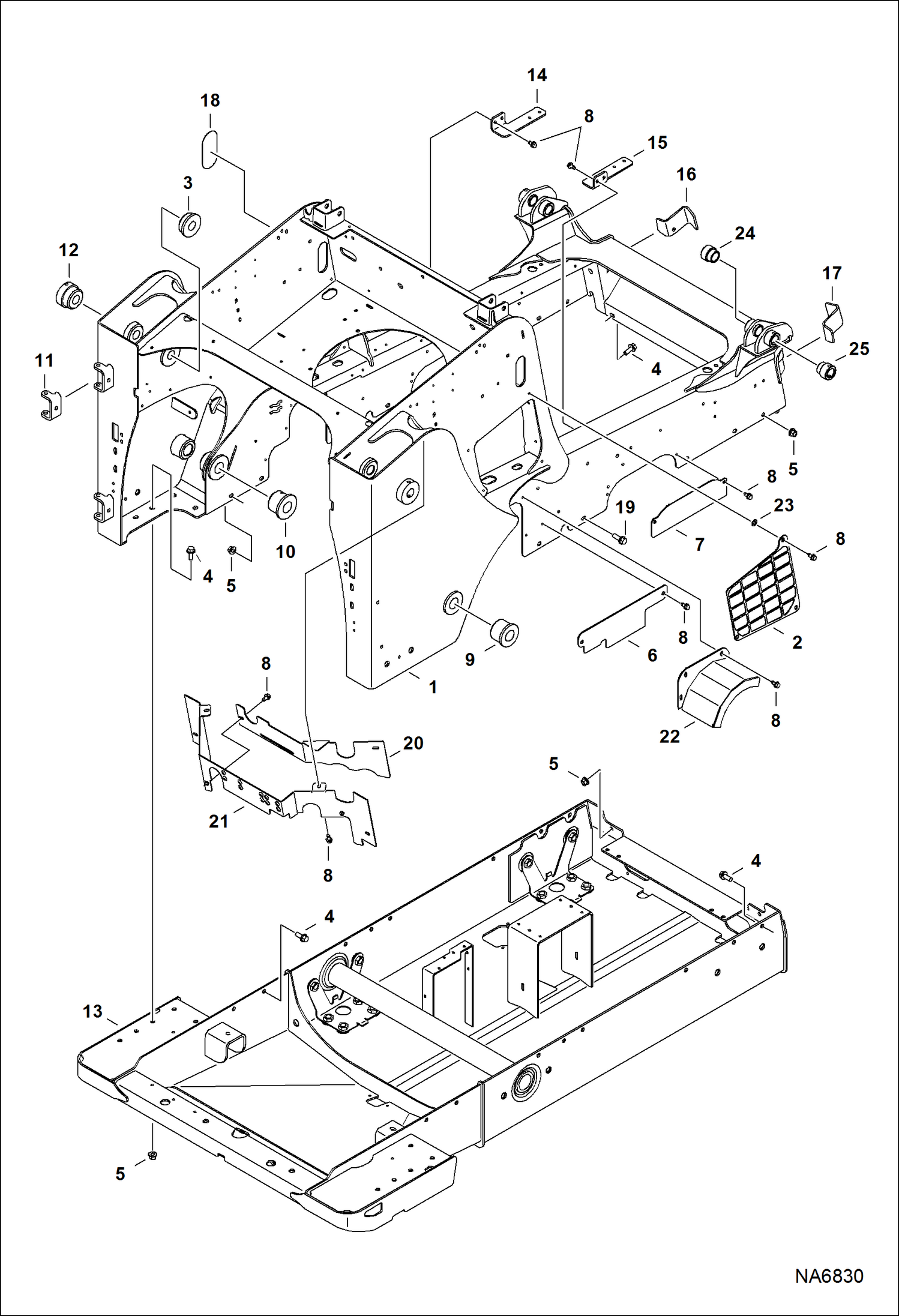 Схема запчастей Bobcat T-Series - MAIN FRAME MAIN FRAME