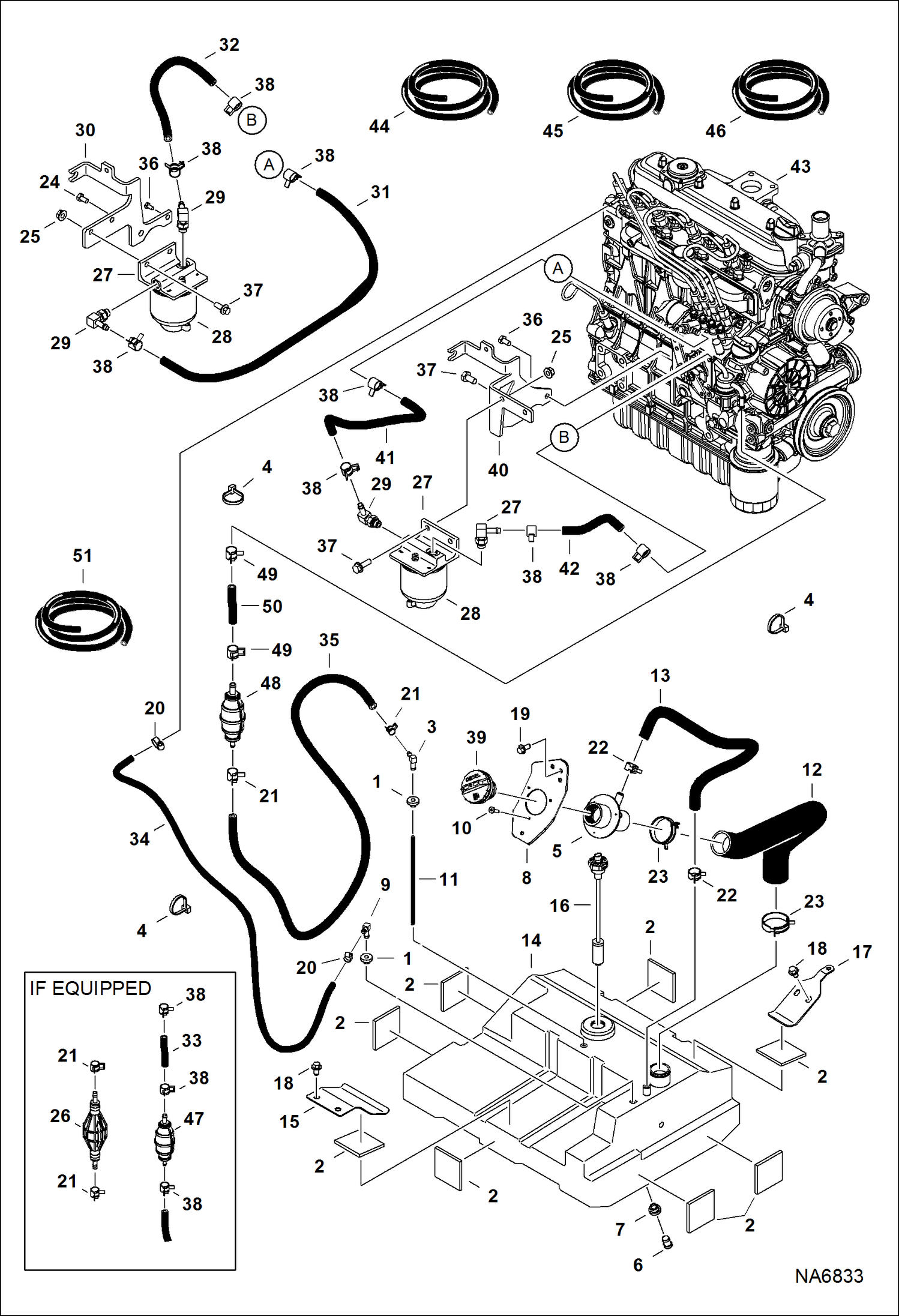 Схема запчастей Bobcat S-Series - ENGINE & ATTACHING PARTS (Fuel System) POWER UNIT