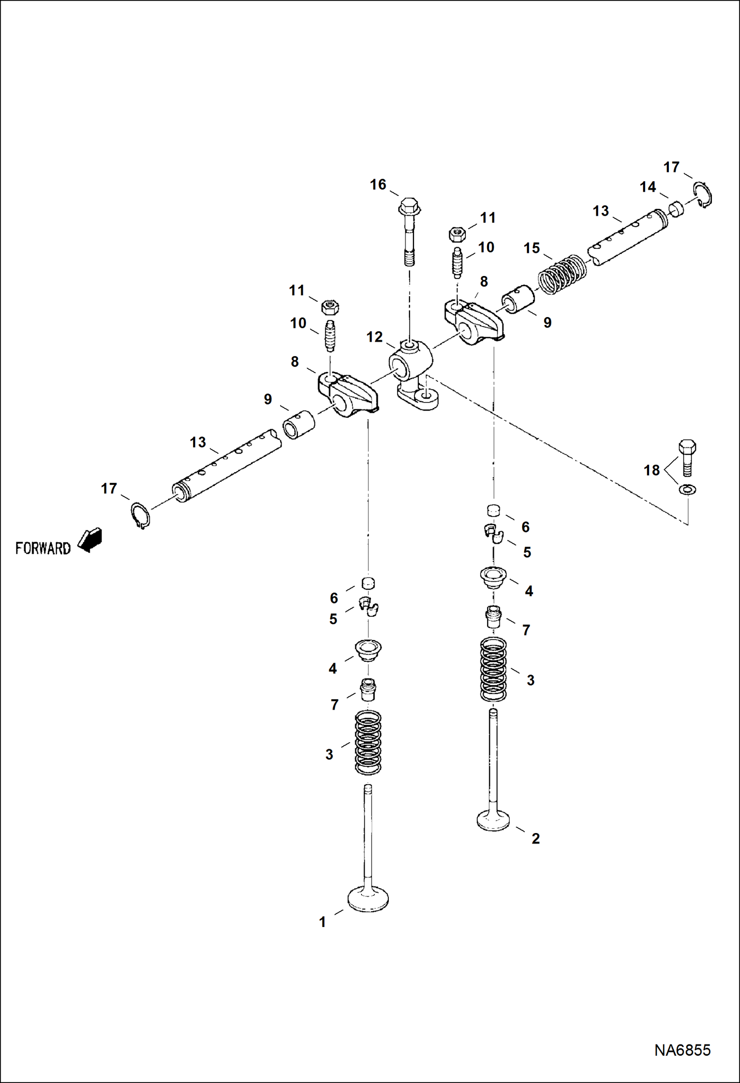 Схема запчастей Bobcat ASPHALT HEATER & GENERATOR - ASPHALT HEATER & GENERATOR (Engine) (Valve & Rocker Arm) Loader