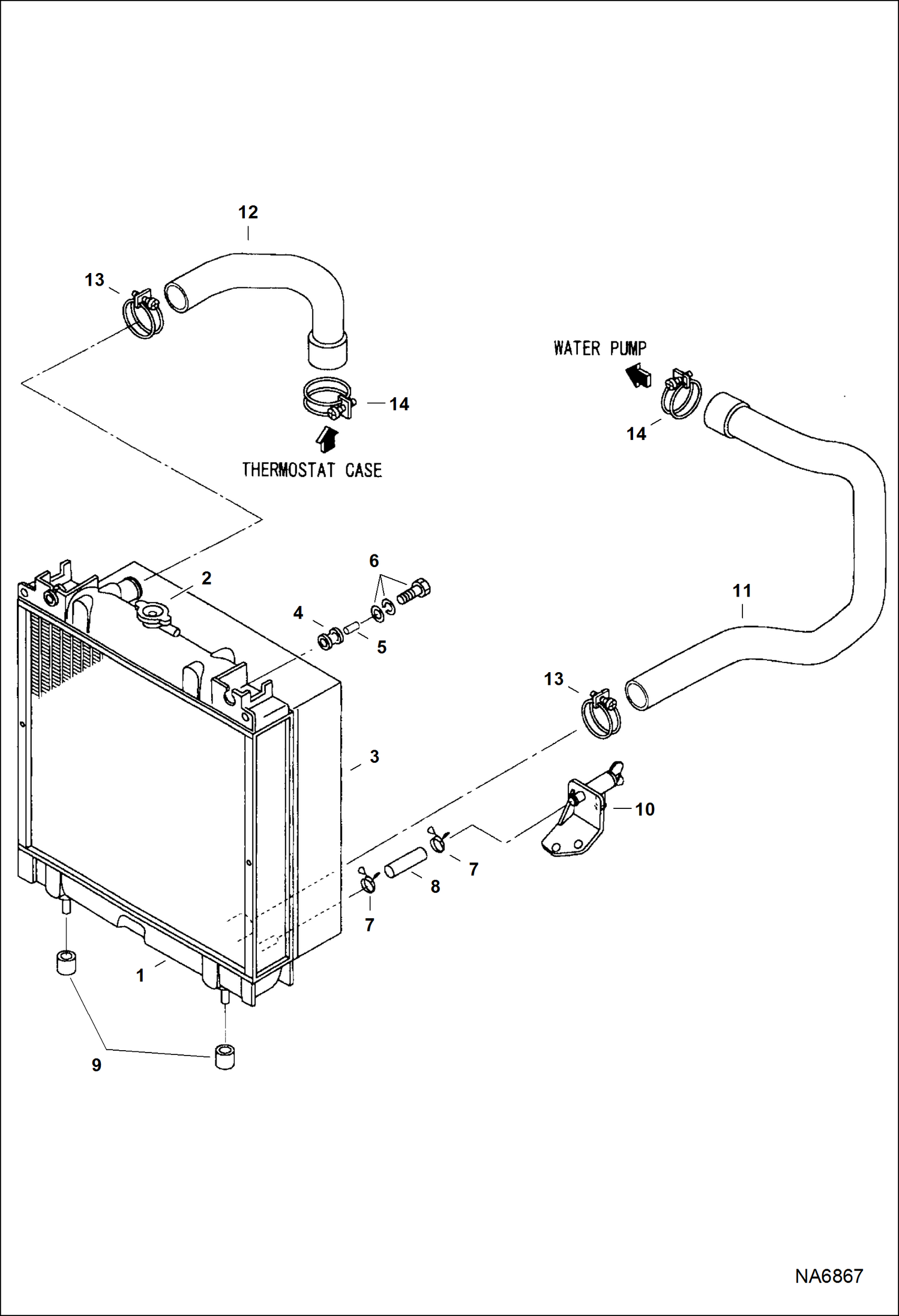 Схема запчастей Bobcat ASPHALT HEATER & GENERATOR - ASPHALT HEATER & GENERATOR (Engine) (Cooling System) Loader