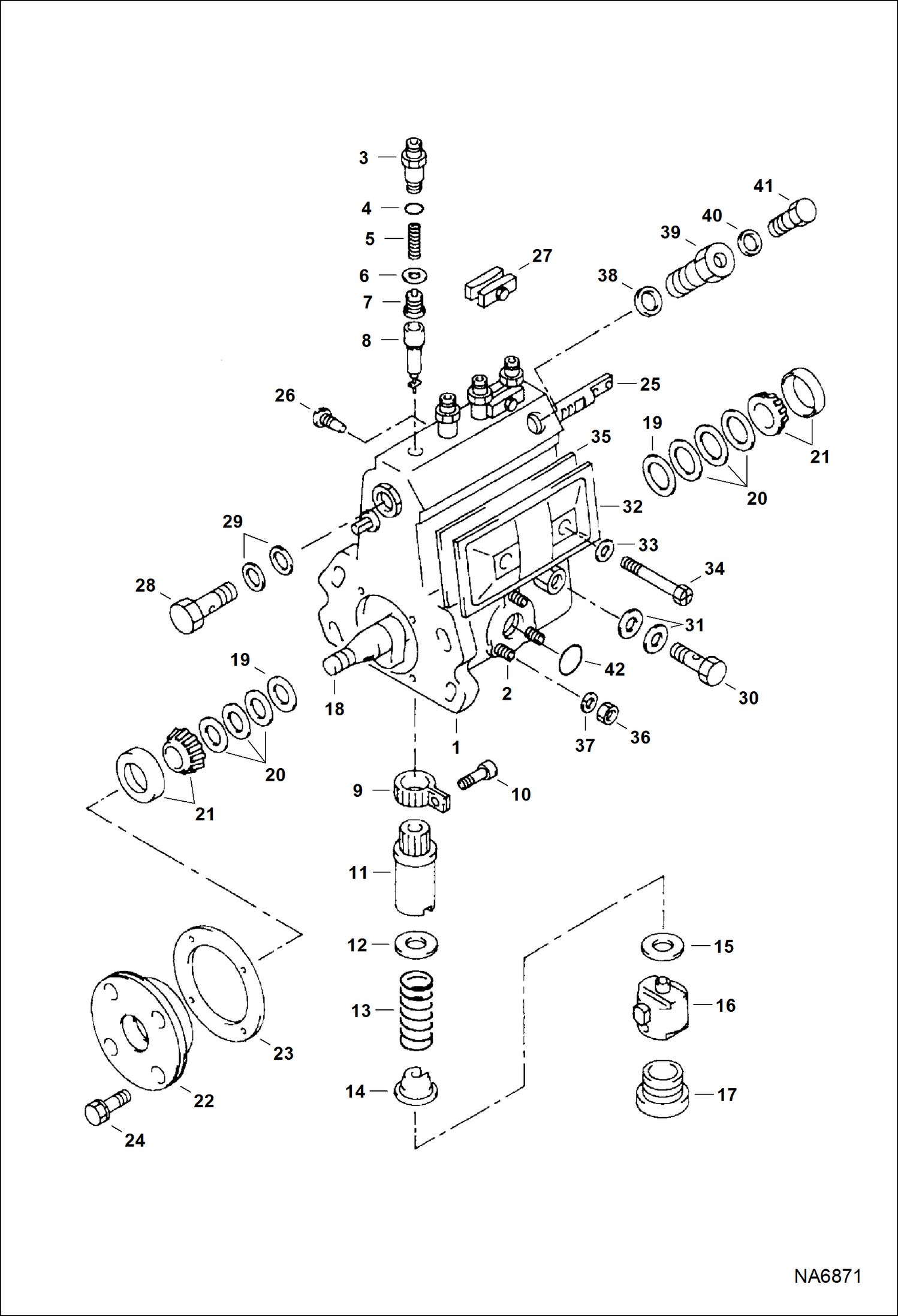 Схема запчастей Bobcat ASPHALT HEATER & GENERATOR - ASPHALT HEATER & GENERATOR (Engine) (Injection Pump) Loader