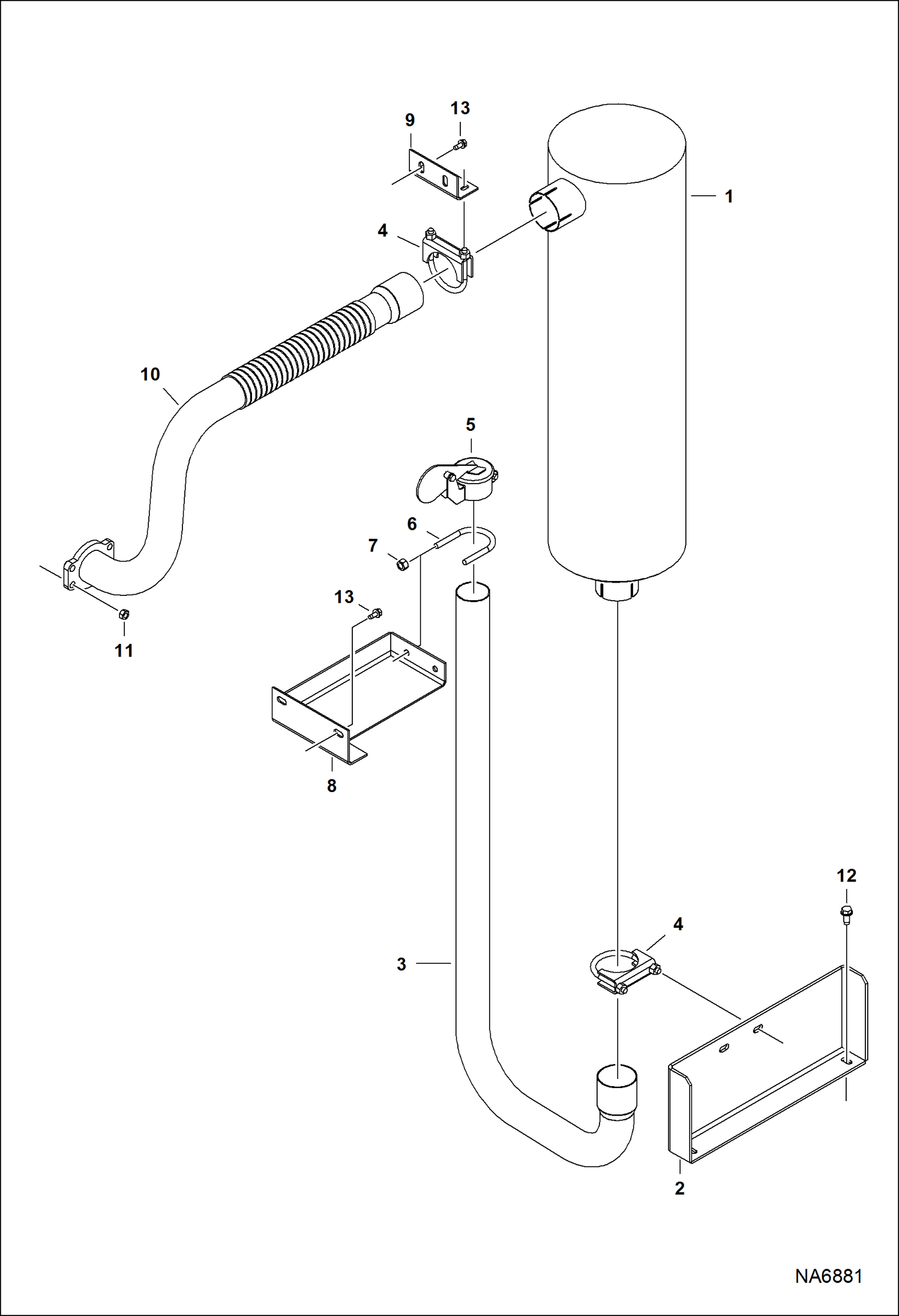 Схема запчастей Bobcat ASPHALT HEATER & GENERATOR - ASPHALT HEATER & GENERATOR (Generator) (Exhaust Assembly) (B14F) Loader